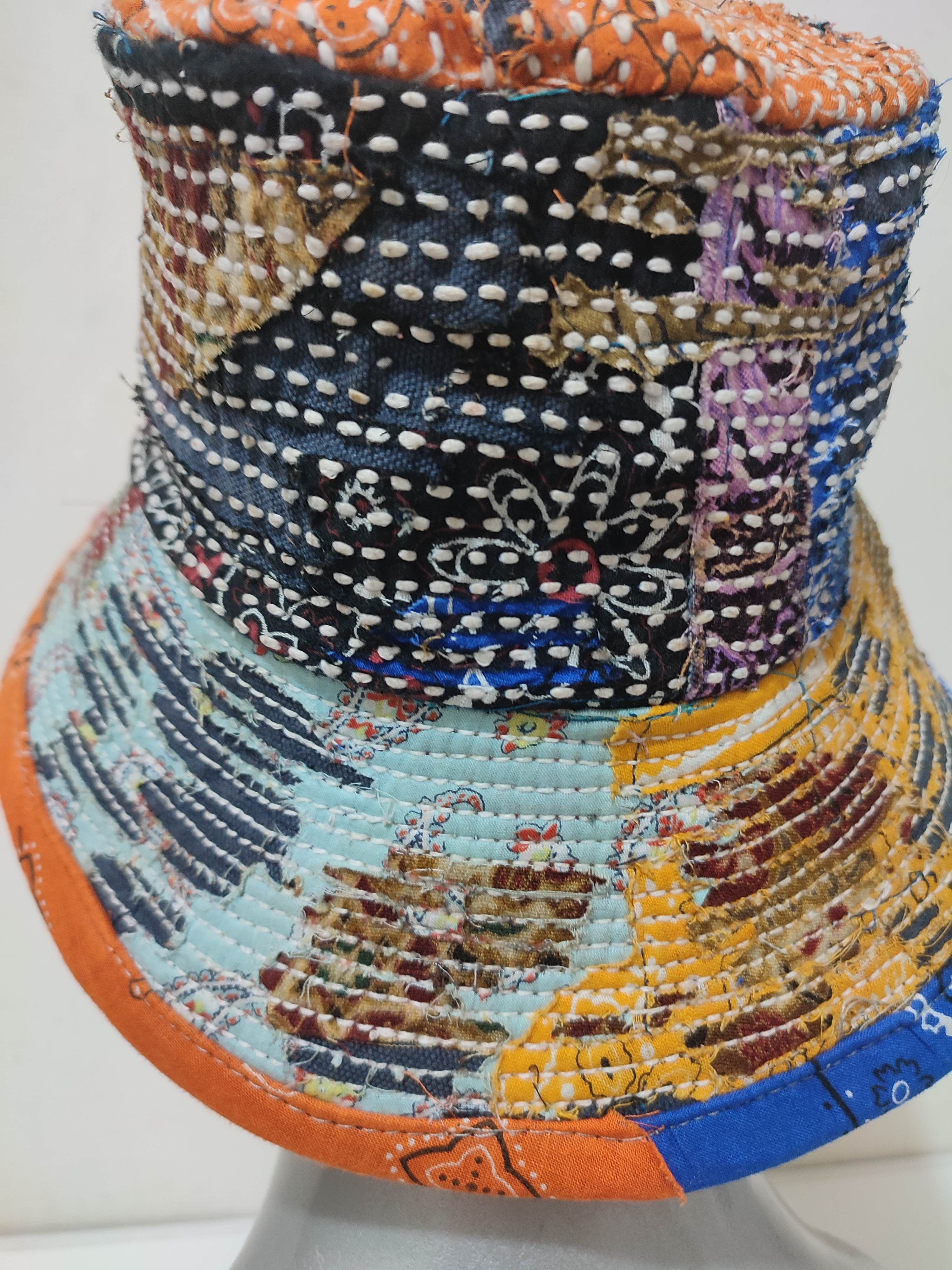 Art Comes First 🔥Beautifull Distressed Patchwork Paisley Bucket Hats Boro Size ONE SIZE - 9 Thumbnail