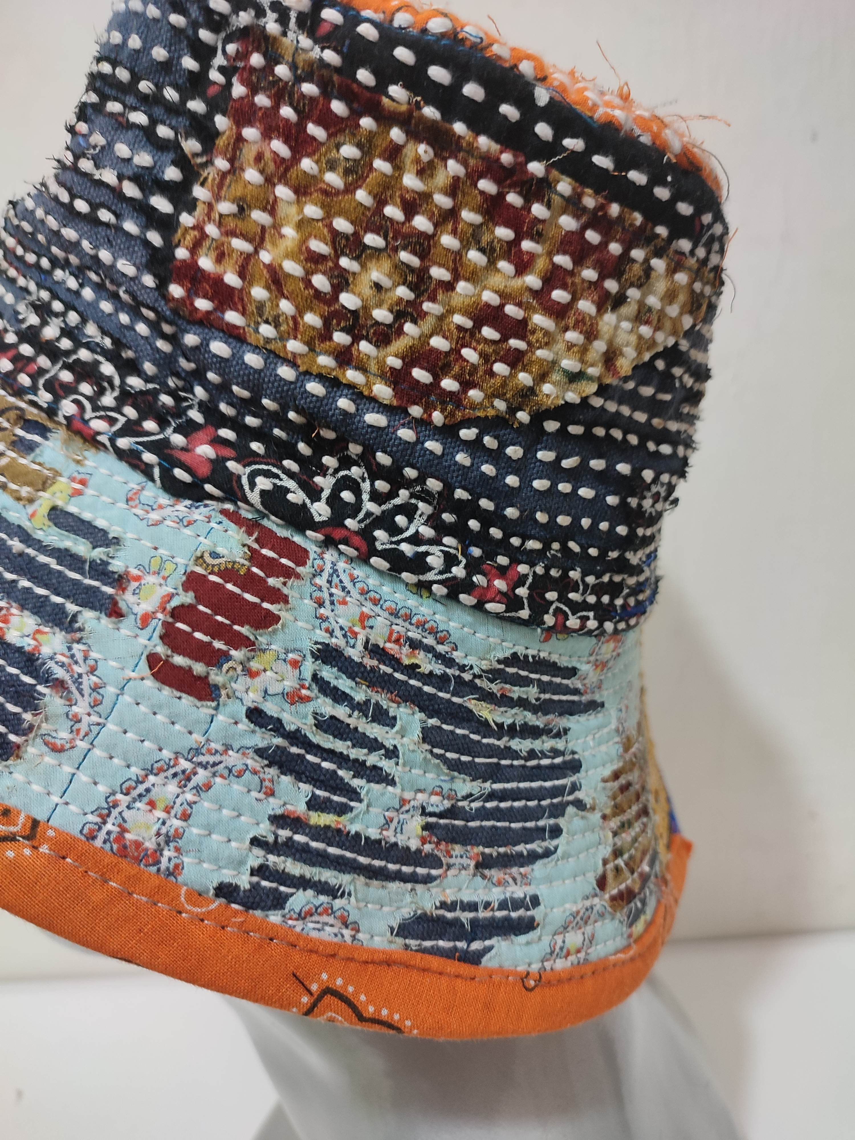 Art Comes First 🔥Beautifull Distressed Patchwork Paisley Bucket Hats Boro Size ONE SIZE - 7 Thumbnail