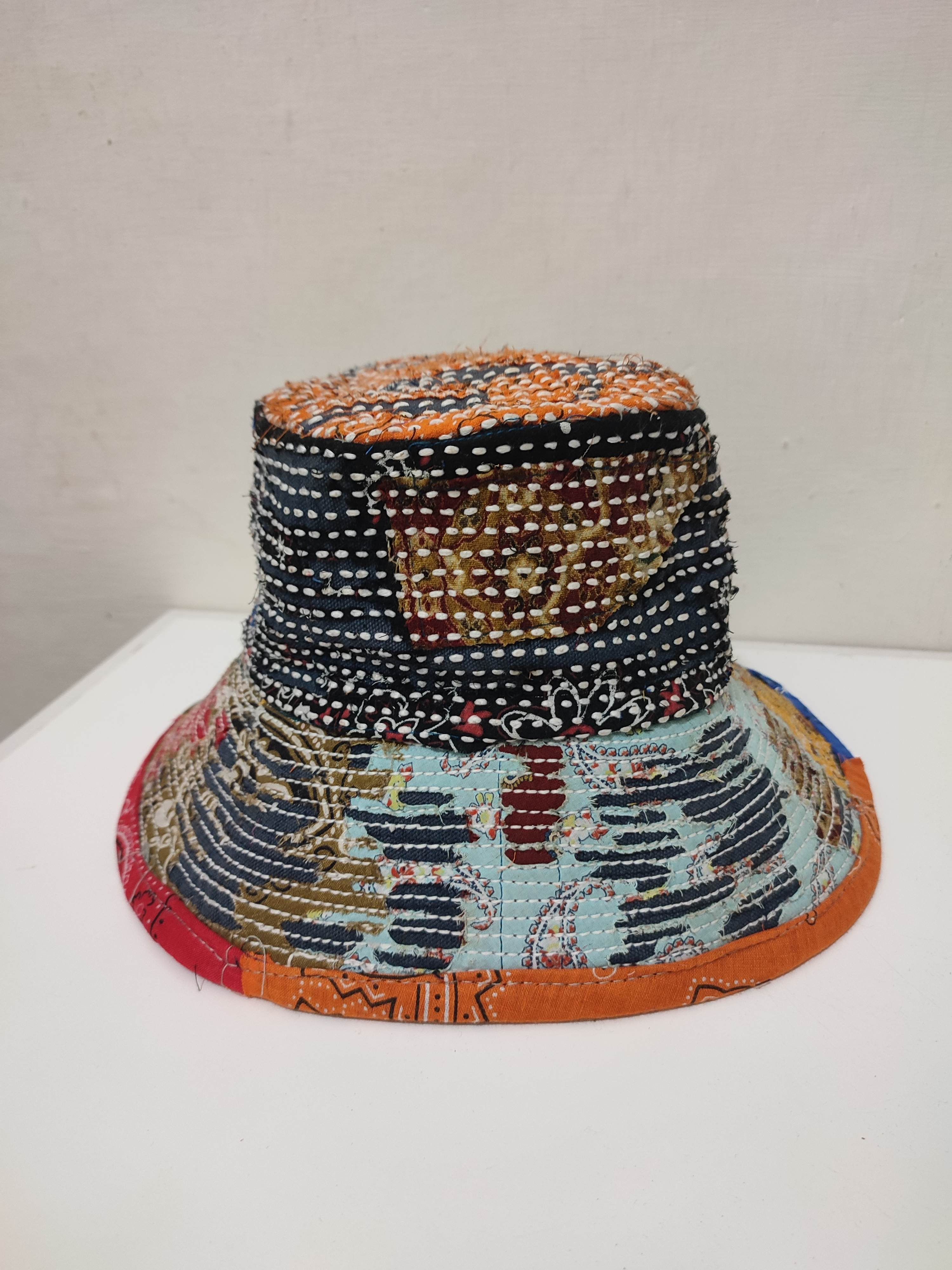 Art Comes First 🔥Beautifull Distressed Patchwork Paisley Bucket Hats Boro Size ONE SIZE - 12 Thumbnail