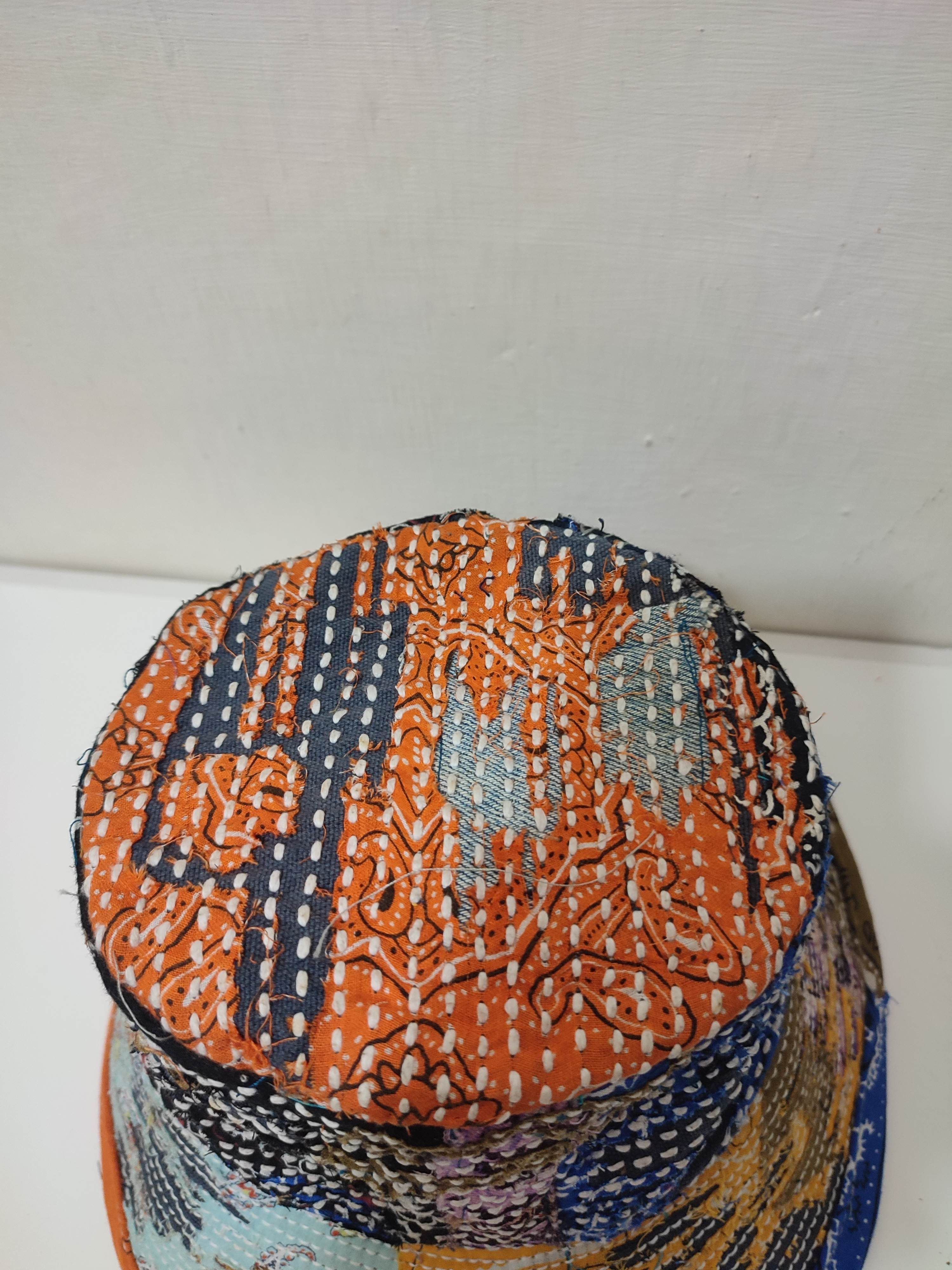 Art Comes First 🔥Beautifull Distressed Patchwork Paisley Bucket Hats Boro Size ONE SIZE - 13 Thumbnail