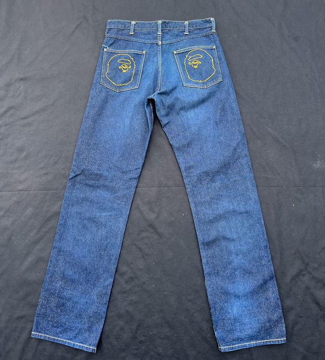 Bape Vintage Archive A Bathing Ape Japan BAPE HEAD Denim Jeans