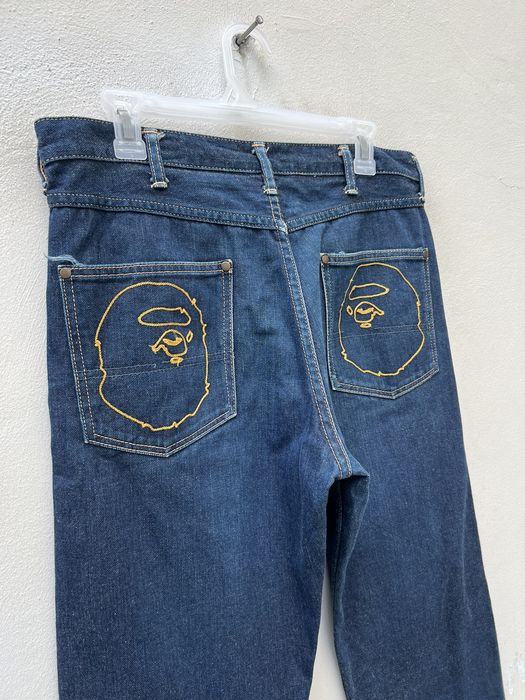 Bape Vintage Archive A Bathing Ape Japan BAPE HEAD Denim Jeans