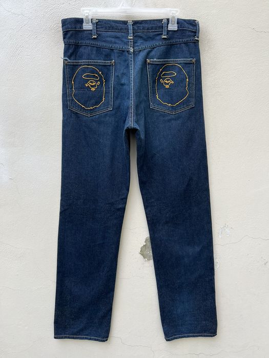 Bape Vintage Archive A Bathing Ape Japan BAPE HEAD Denim Jeans