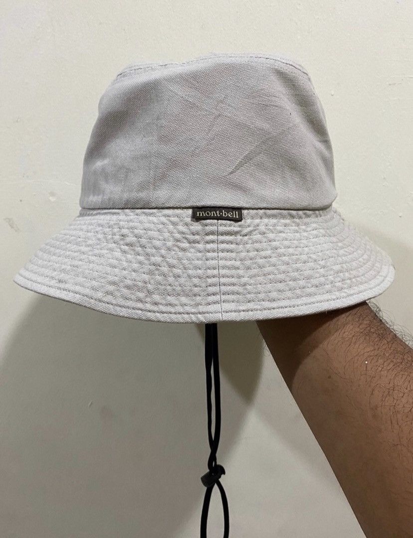 image of Classic Montbell Cotton Outdoor Bucket Hat in White Cream, Men's