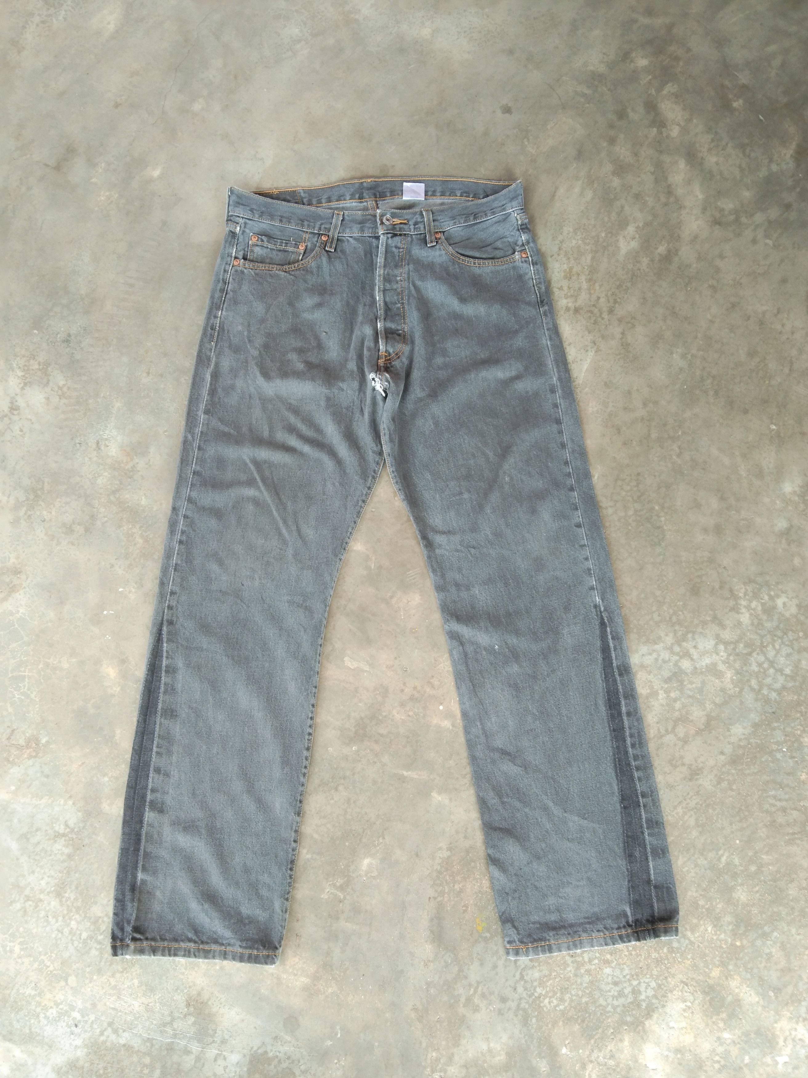 image of Levis x Vintage Levi's 501 Grey Distressed Jeans 36X32, Men's