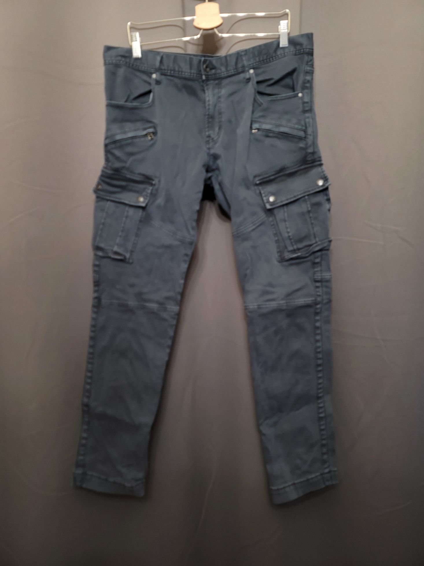 image of Tete Homme Slim Cargo Pants in Grey, Men's (Size 34)