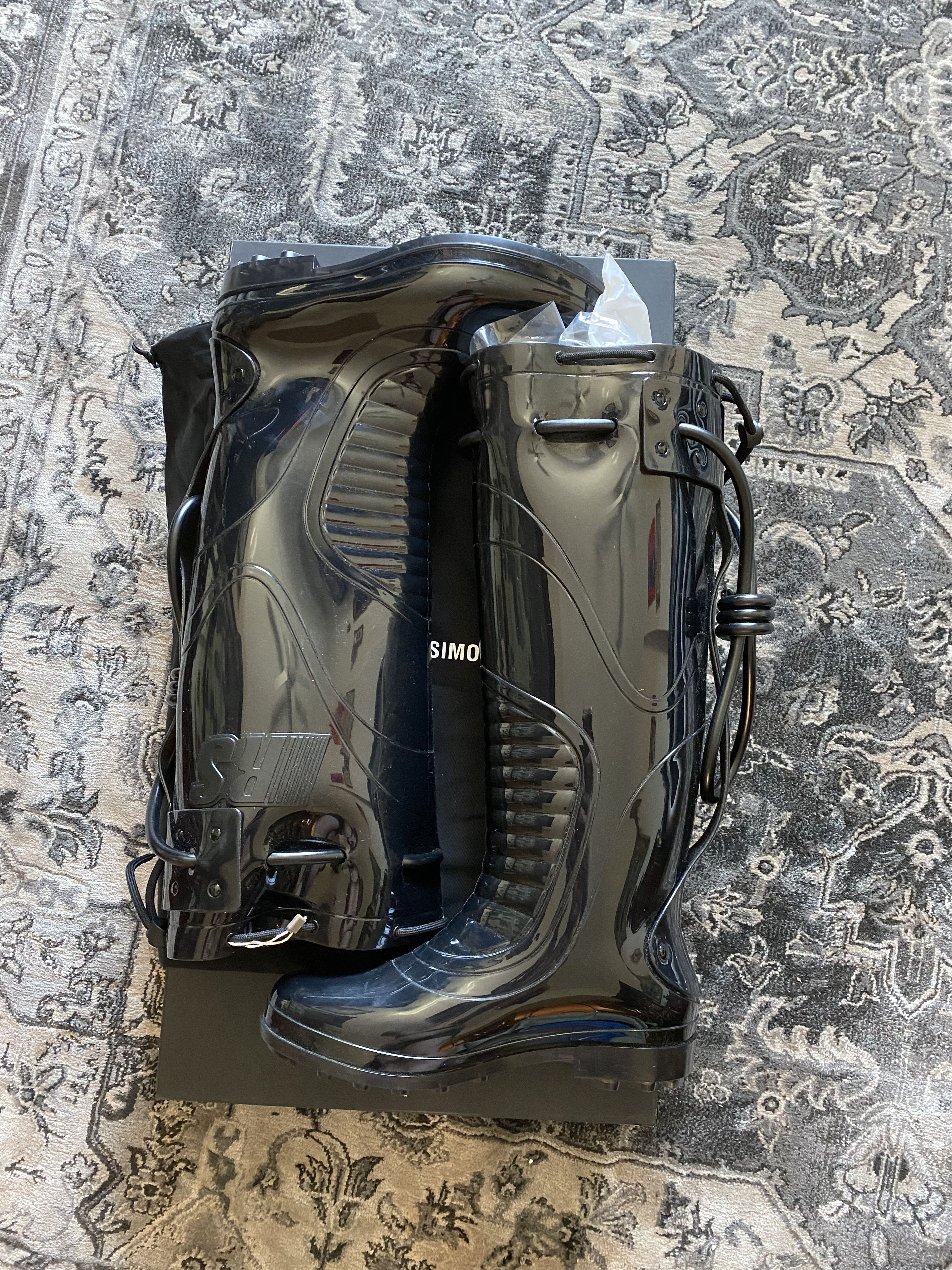 image of Raf Simons Ss18 Replicant Wellington Rain Boots in Black, Men's (Size 11)