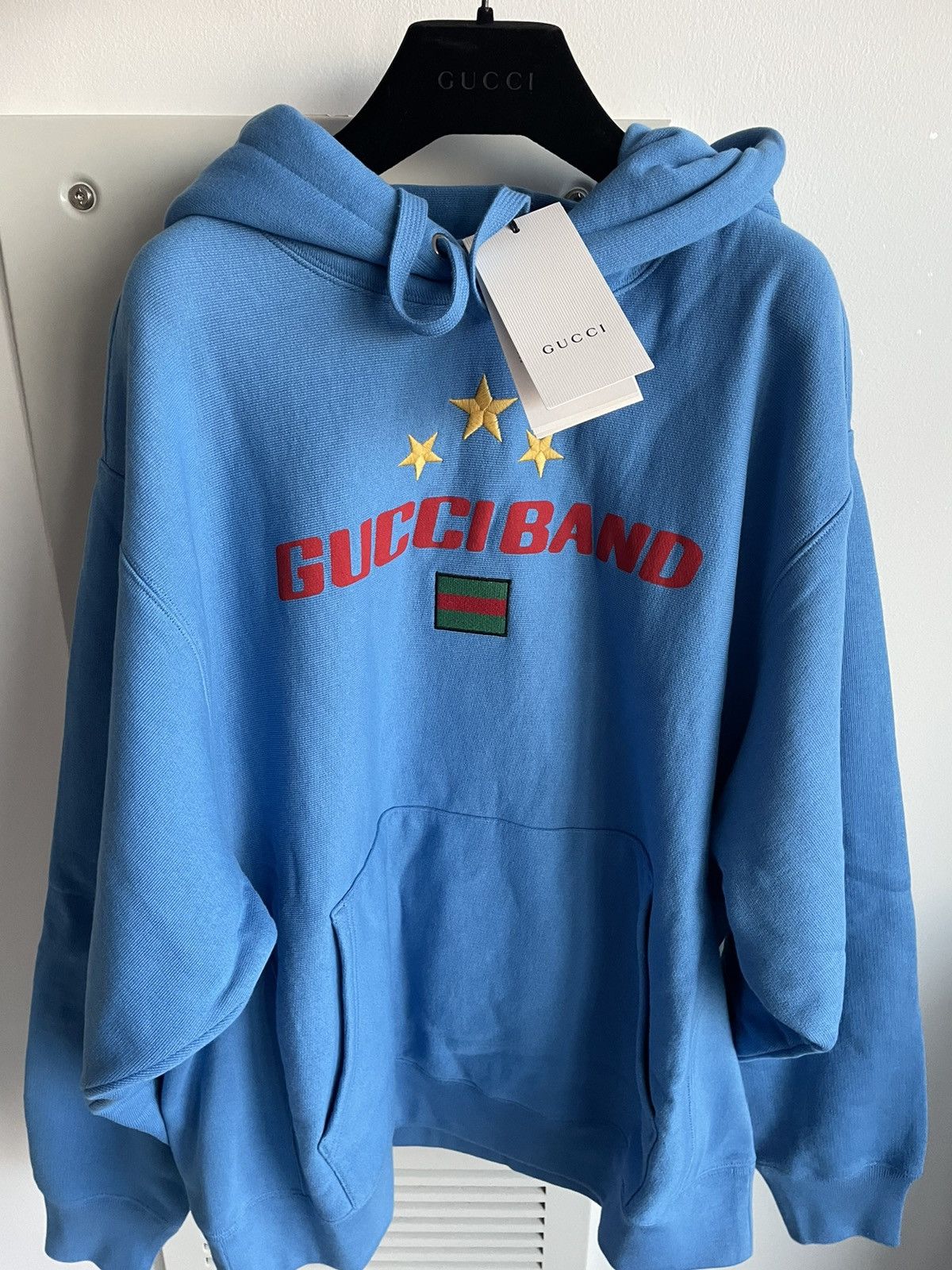 Pre-owned Gucci Runway  Band Limited Edition Hoodie In Blue