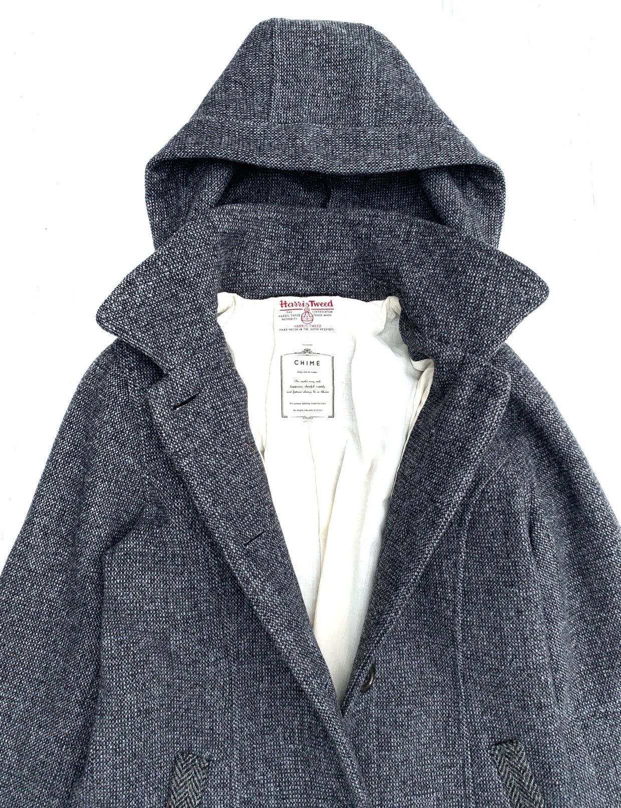Harris Tweed × Japanese Brand 🔥 Harris Tweed X Chime Wool Hoodie Trench Coat Jacket Size US S / EU 44-46 / 1 - 9 Thumbnail