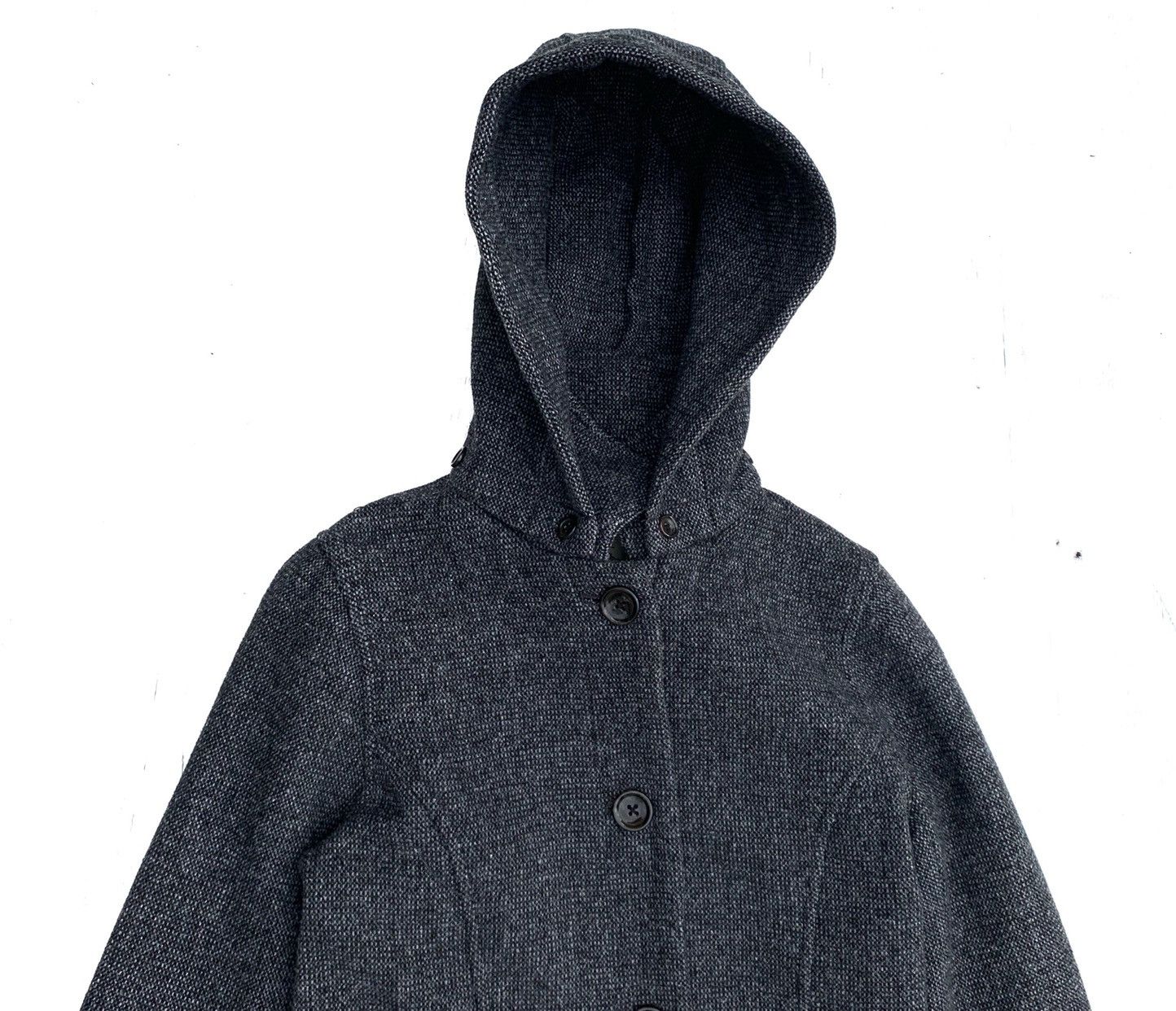 Harris Tweed × Japanese Brand 🔥 Harris Tweed X Chime Wool Hoodie Trench Coat Jacket Size US S / EU 44-46 / 1 - 3 Thumbnail