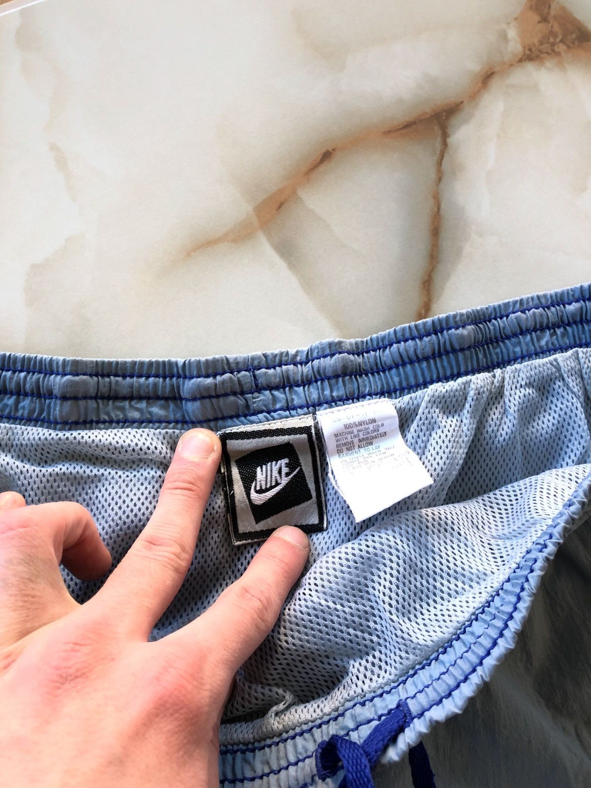 Nike × Nike ACG × Vintage 90s Vintage Nike Big Logo Nylon Shorts Size US 34 / EU 50 - 5 Thumbnail