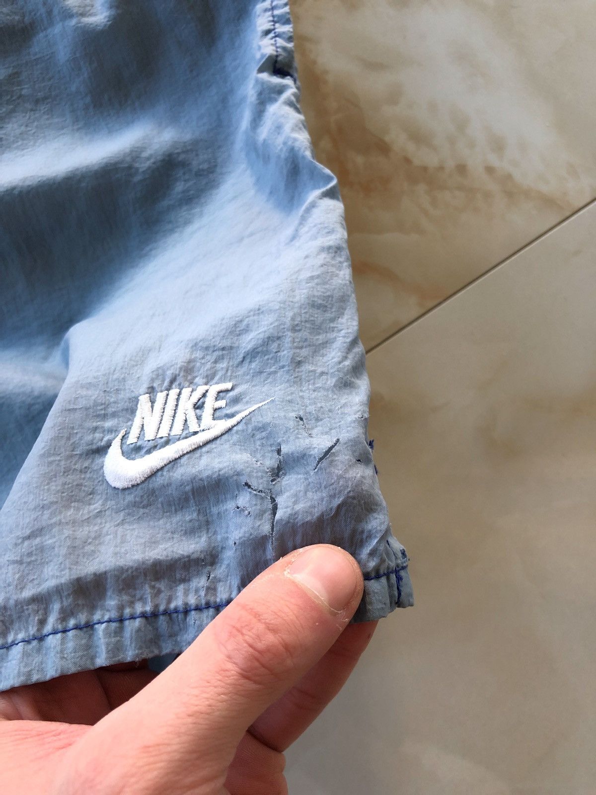 Nike × Nike ACG × Vintage 90s Vintage Nike Big Logo Nylon Shorts Size US 34 / EU 50 - 6 Thumbnail