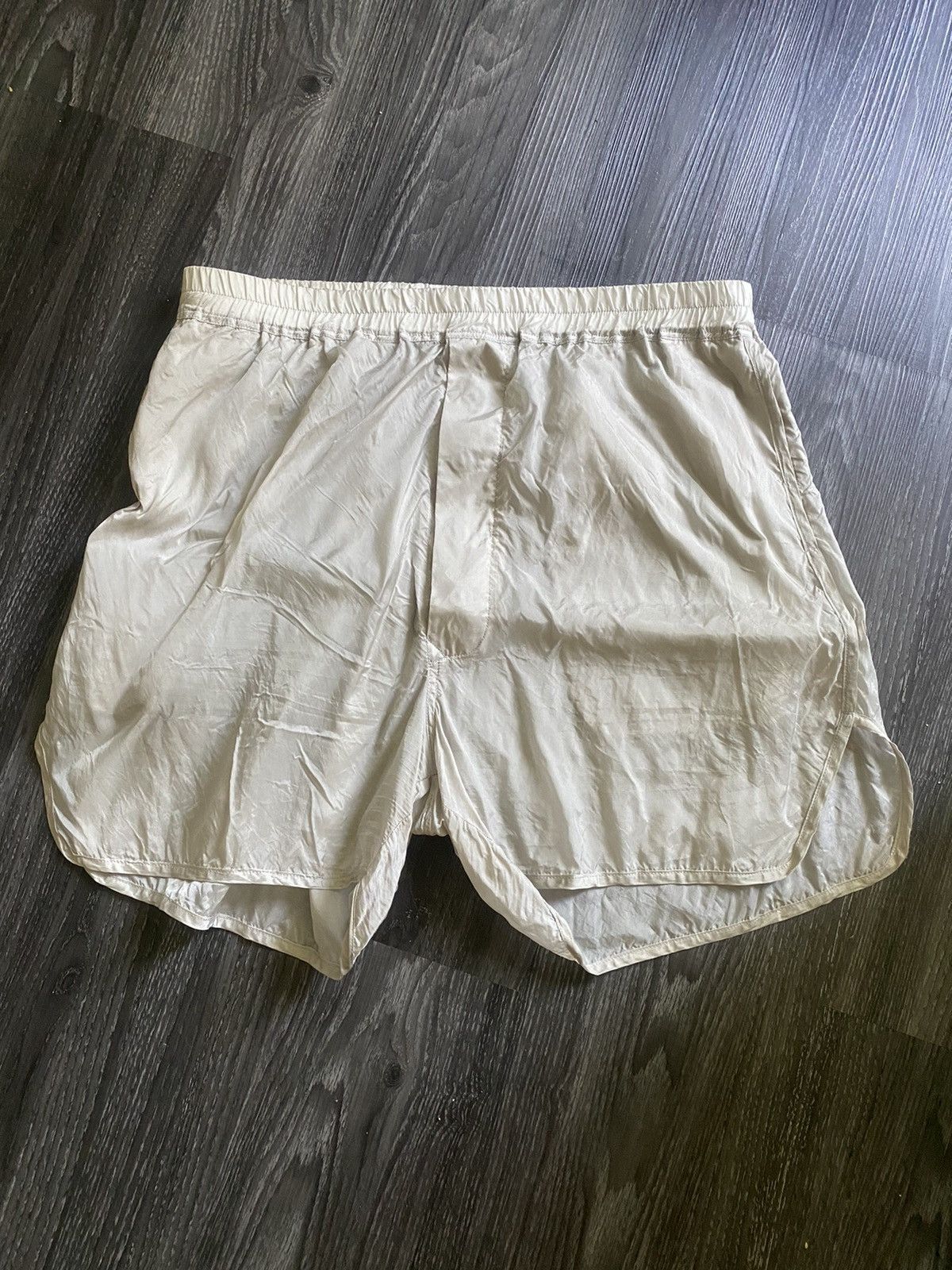 image of Rick Owens Ss20 Dolphin Boxer Shorts in Grey Pearl, Men's (Size 32)