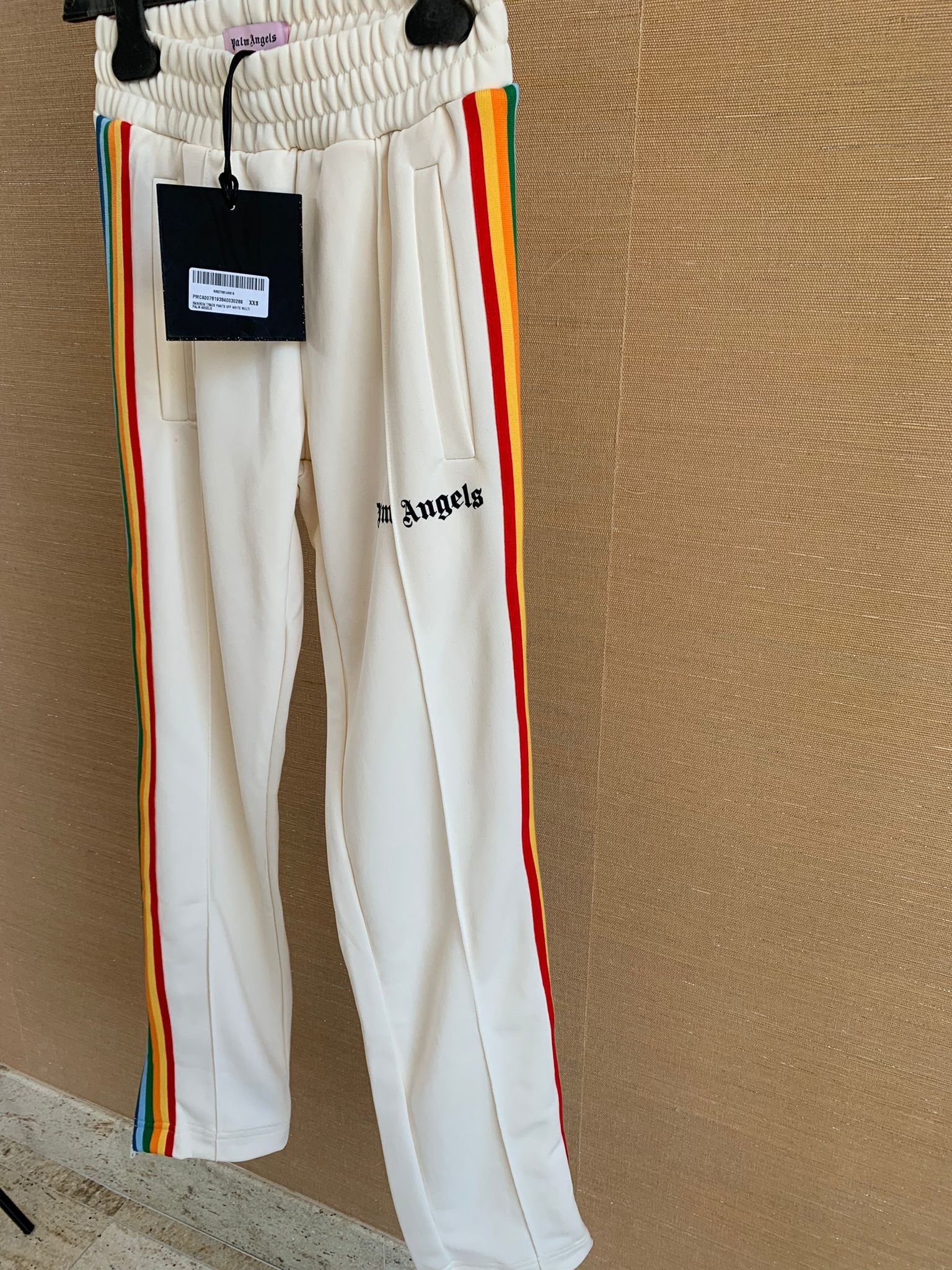 Palm Angels Rainbow Track Pants in Off White Size US 26 / EU 42 - 9 Thumbnail