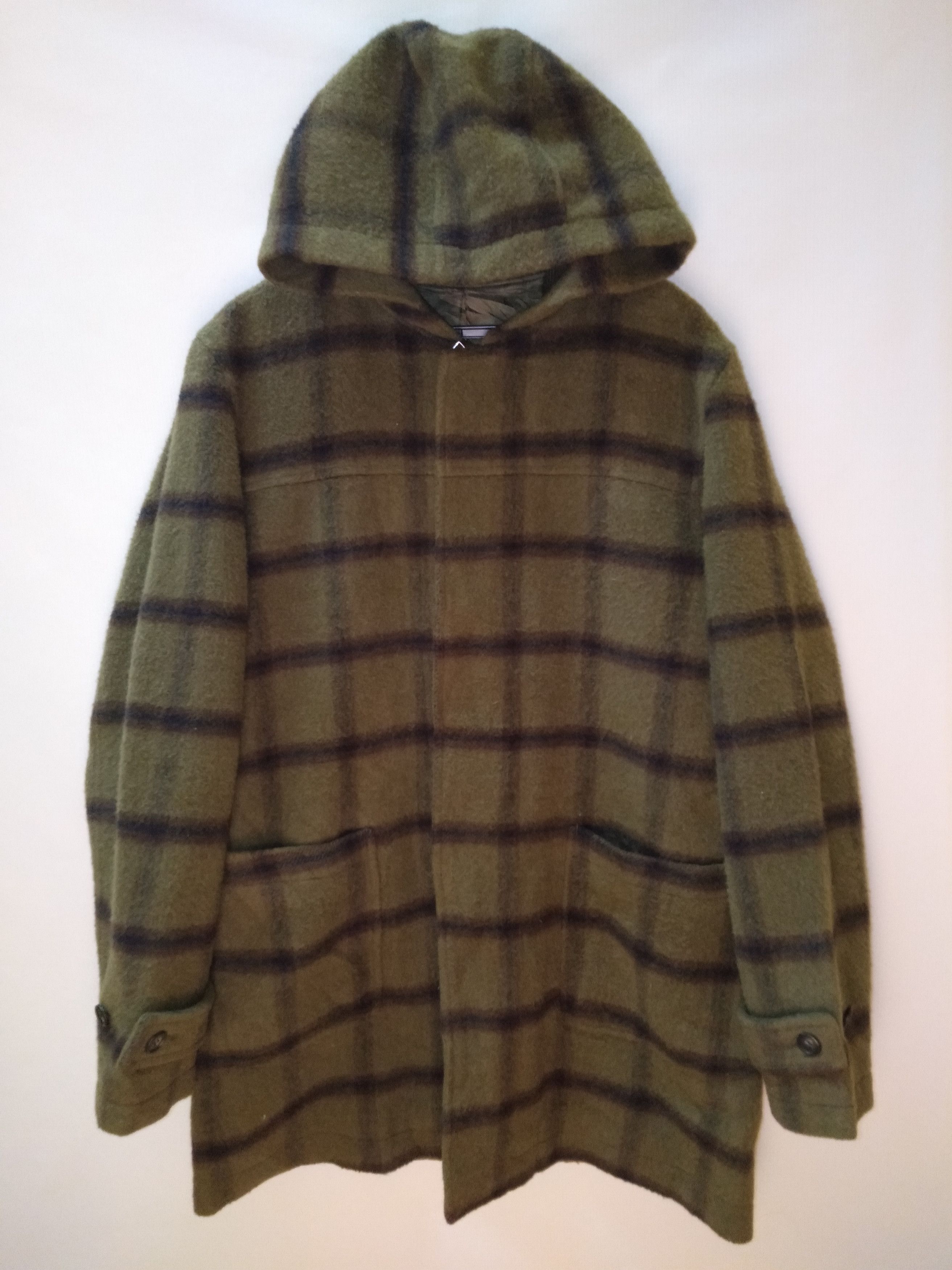 image of Ppfm Plaid Zipper Hoodie Jacket, Men's (Size Large)