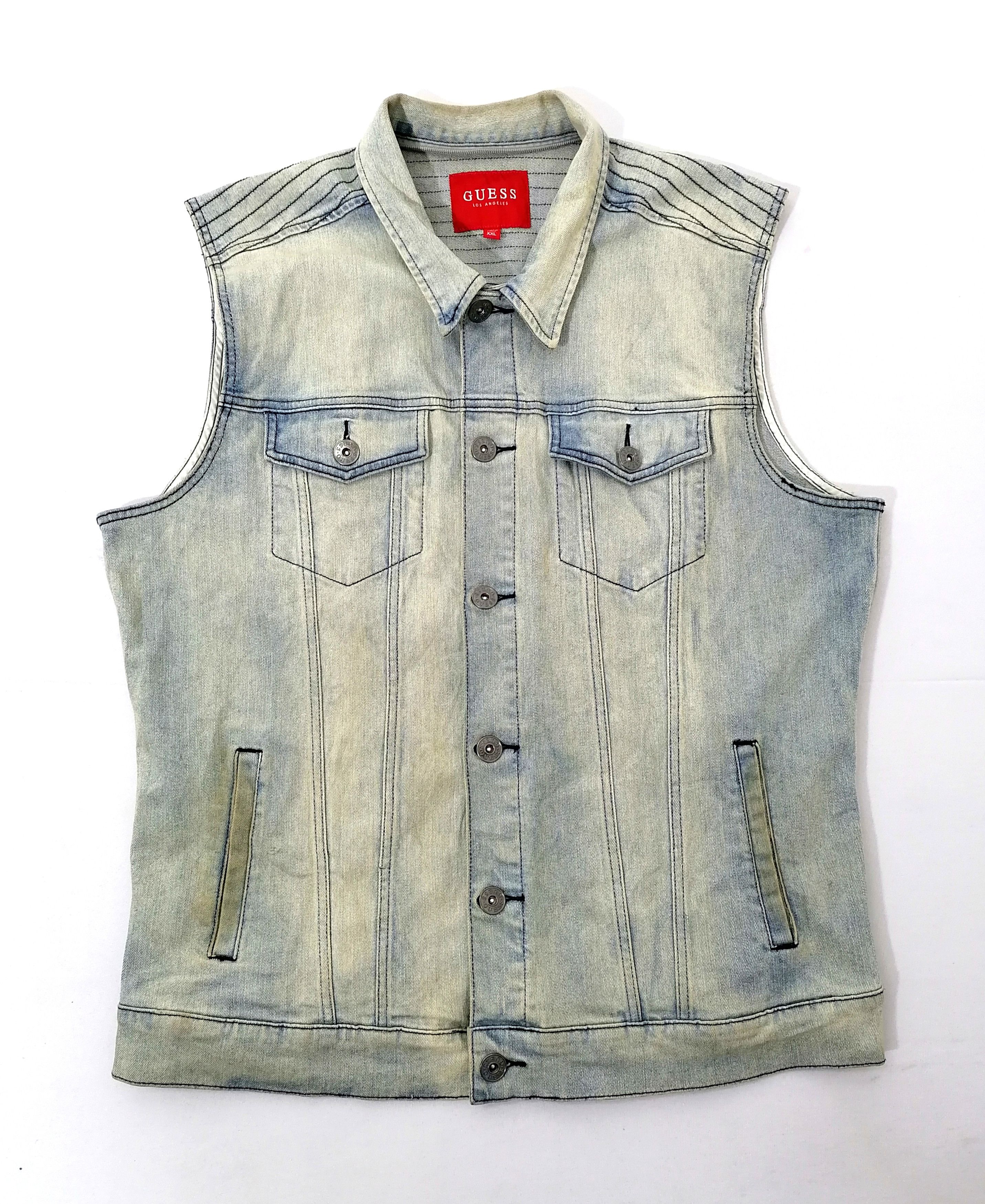 Guess Guess Sleeveless Denim Jacket Size US XXL / EU 58 / 5 - 1 Thumbnail