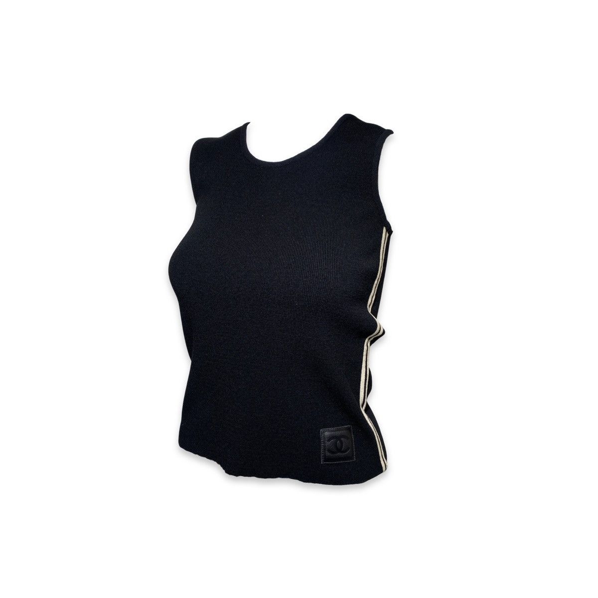 Chanel × Vintage Chanel Sport 2004 Fall Black Wool Knit Tanktop Size XS / US 0-2 / IT 36-38 - 1 Thumbnail