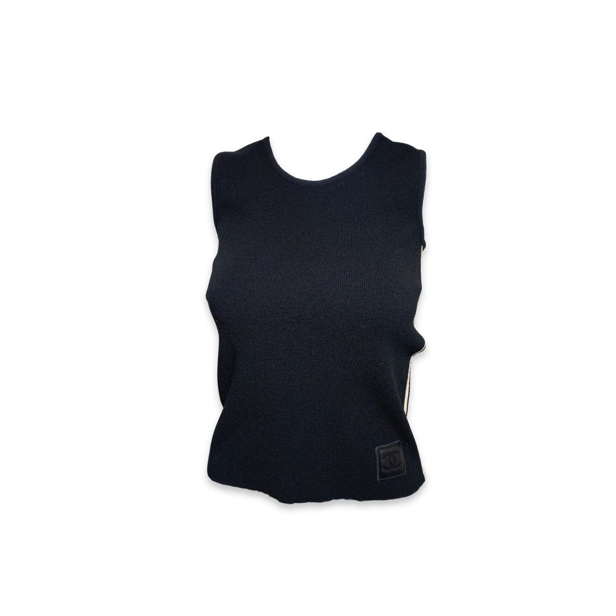 Chanel × Vintage Chanel Sport 2004 Fall Black Wool Knit Tanktop Size XS / US 0-2 / IT 36-38 - 3 Thumbnail