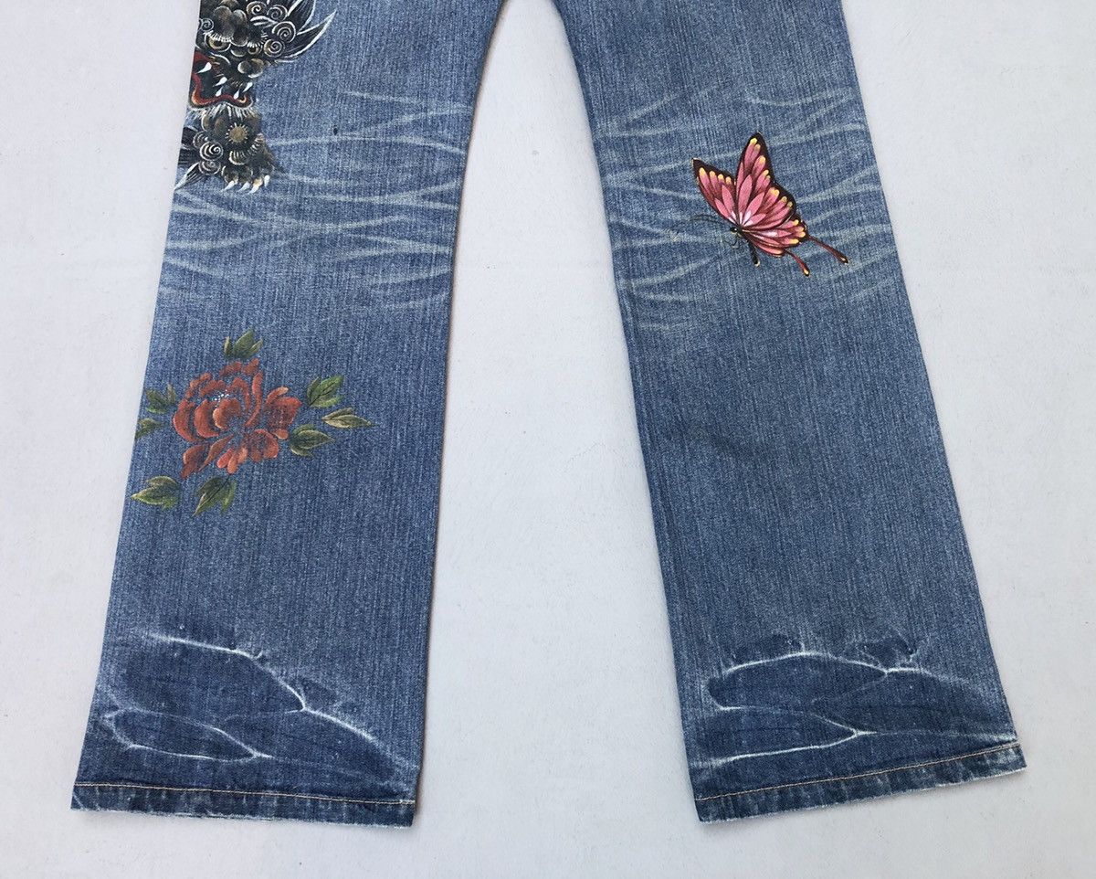 Japanese Brand Naminorita Tsujin Handmade Japanese Dragon Painting Jeans Size US 34 / EU 50 - 8 Thumbnail