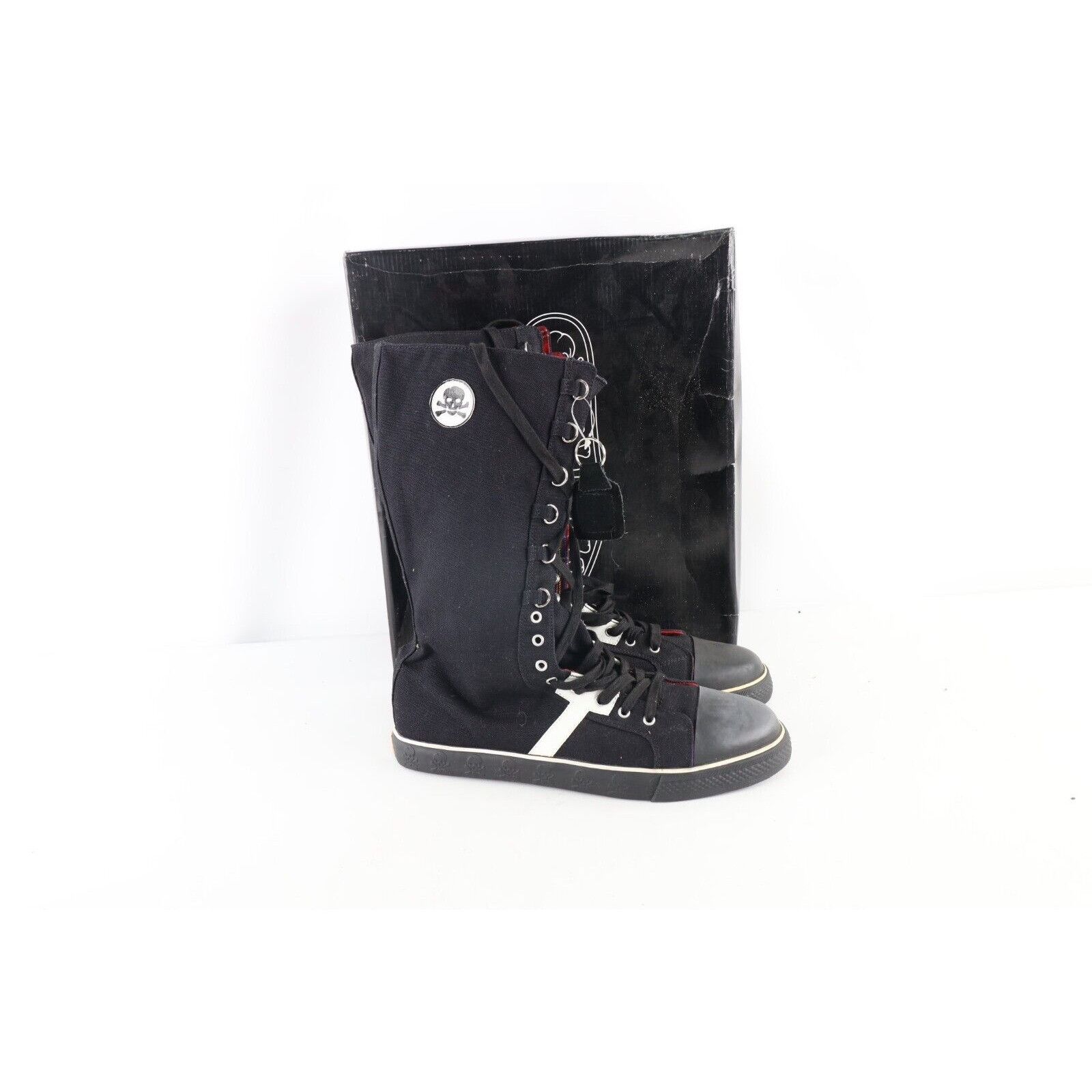 Vintage Deadstock Vintage 90s Gothic Goth Punk Skull Tall Boots Size US 12 / EU 45 - 5 Thumbnail
