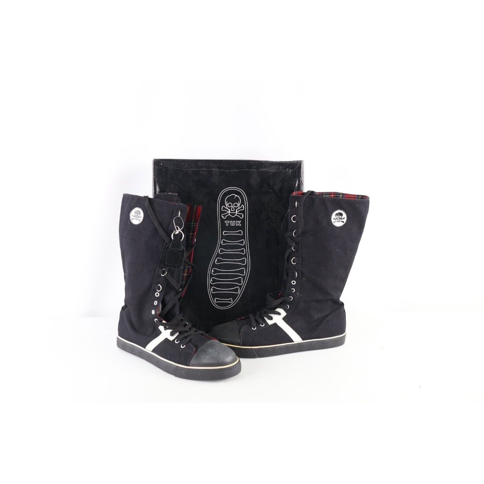 Vintage Deadstock Vintage 90s Gothic Goth Punk Skull Tall Boots Size US 12 / EU 45 - 1 Thumbnail