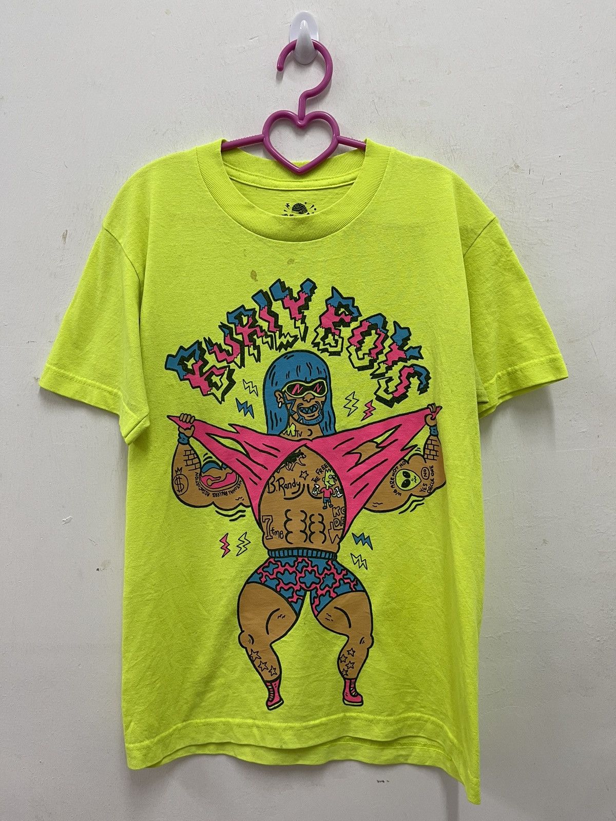 image of Riff Raff Buriy Boys Tee in Neon, Men's (Size Small)
