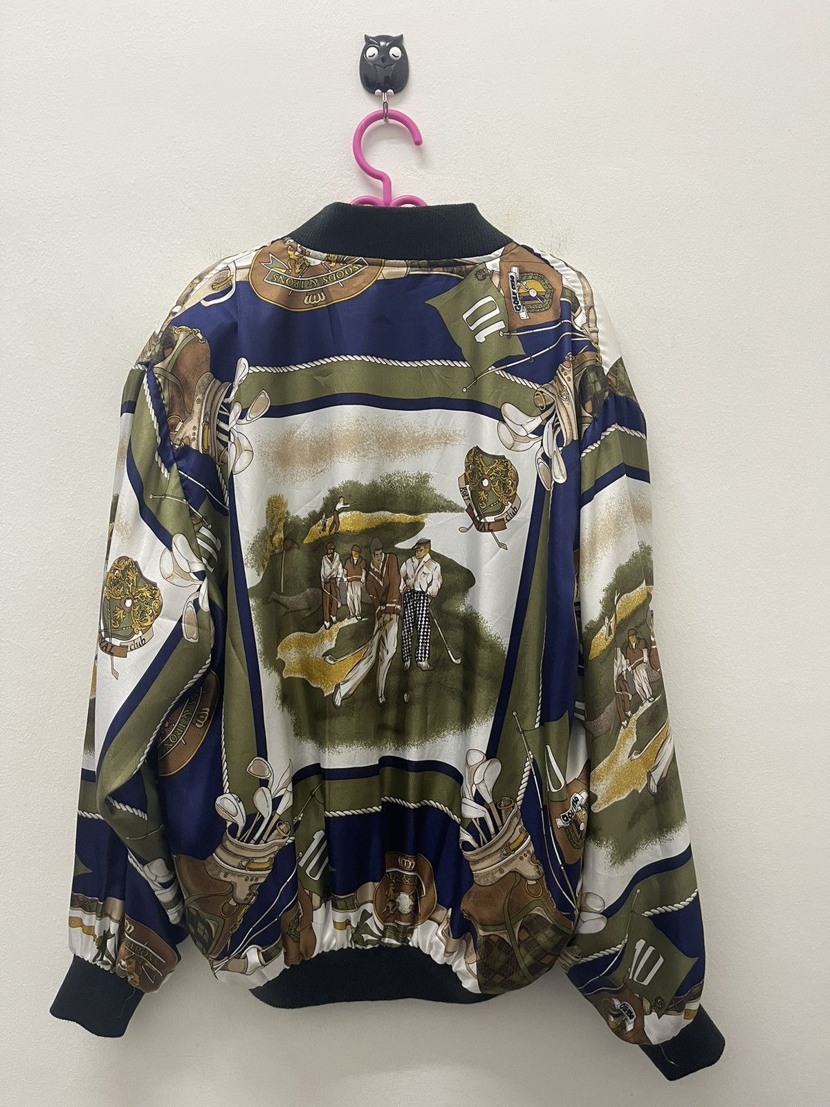 Vintage Rare Vintage GOLF Silk Gold Chain Bomber Baroque Jacket Size US M / EU 48-50 / 2 - 1 Thumbnail