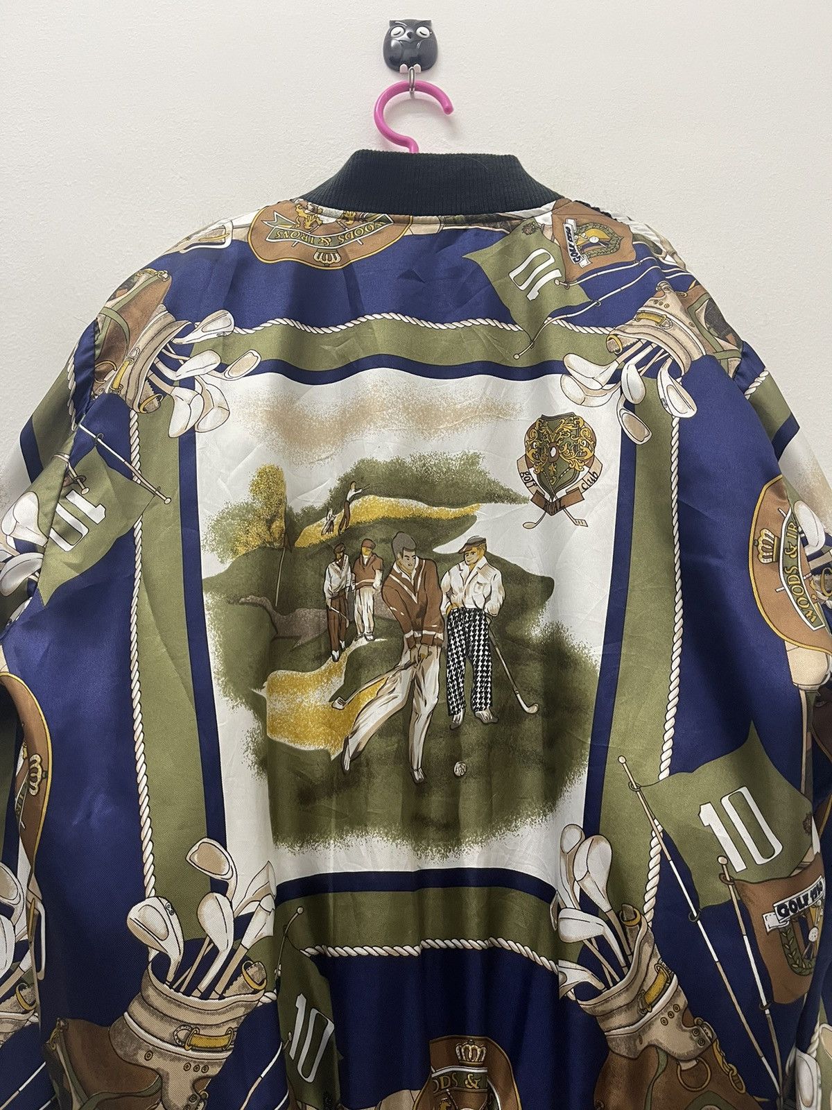 Vintage Rare Vintage GOLF Silk Gold Chain Bomber Baroque Jacket Size US M / EU 48-50 / 2 - 2 Thumbnail