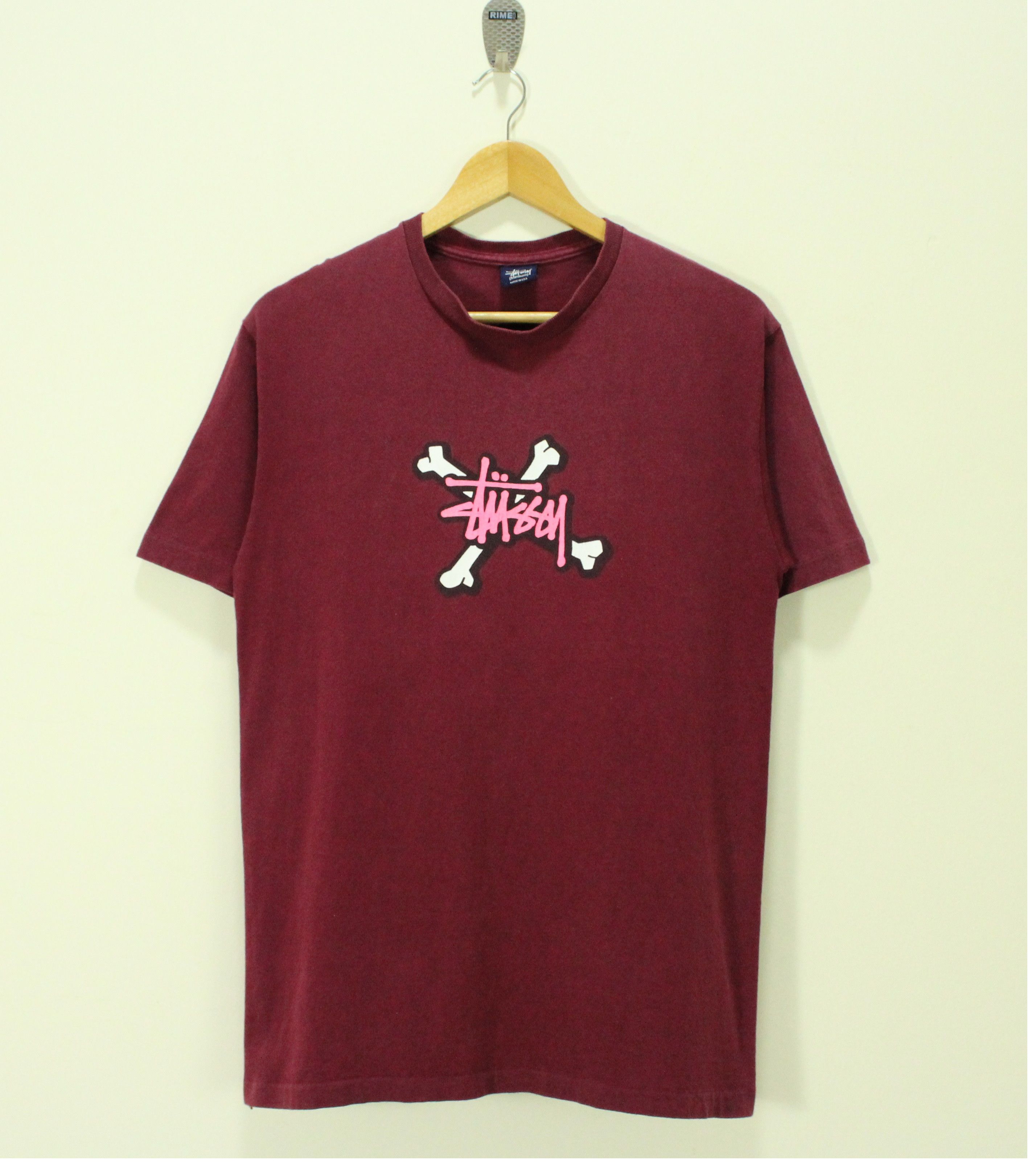 Vintage 90s STUSSY T Shirt Cross Bones Single Stitch