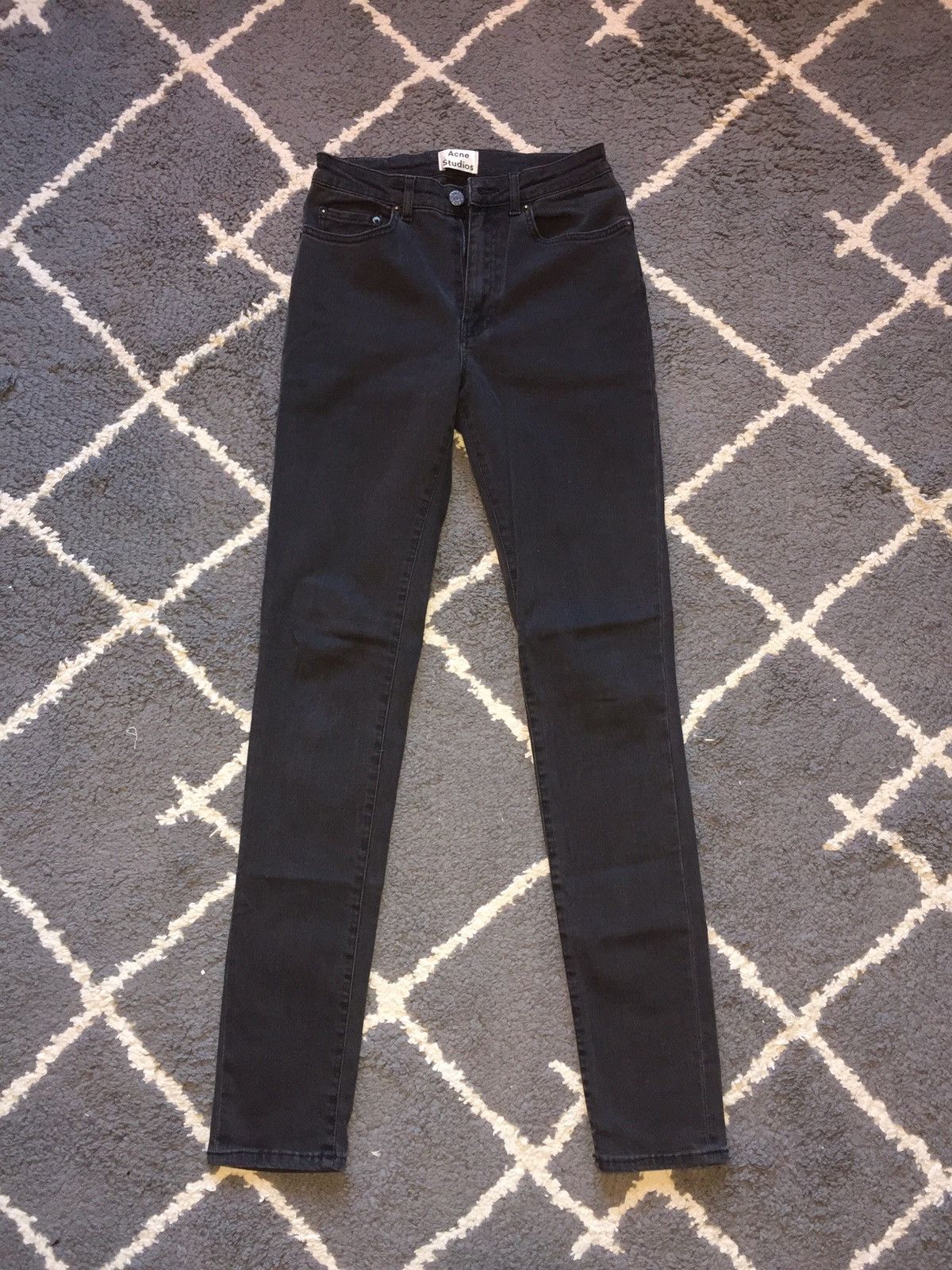 image of Acne Studios Skinny Denims in Black, Men's (Size 26)