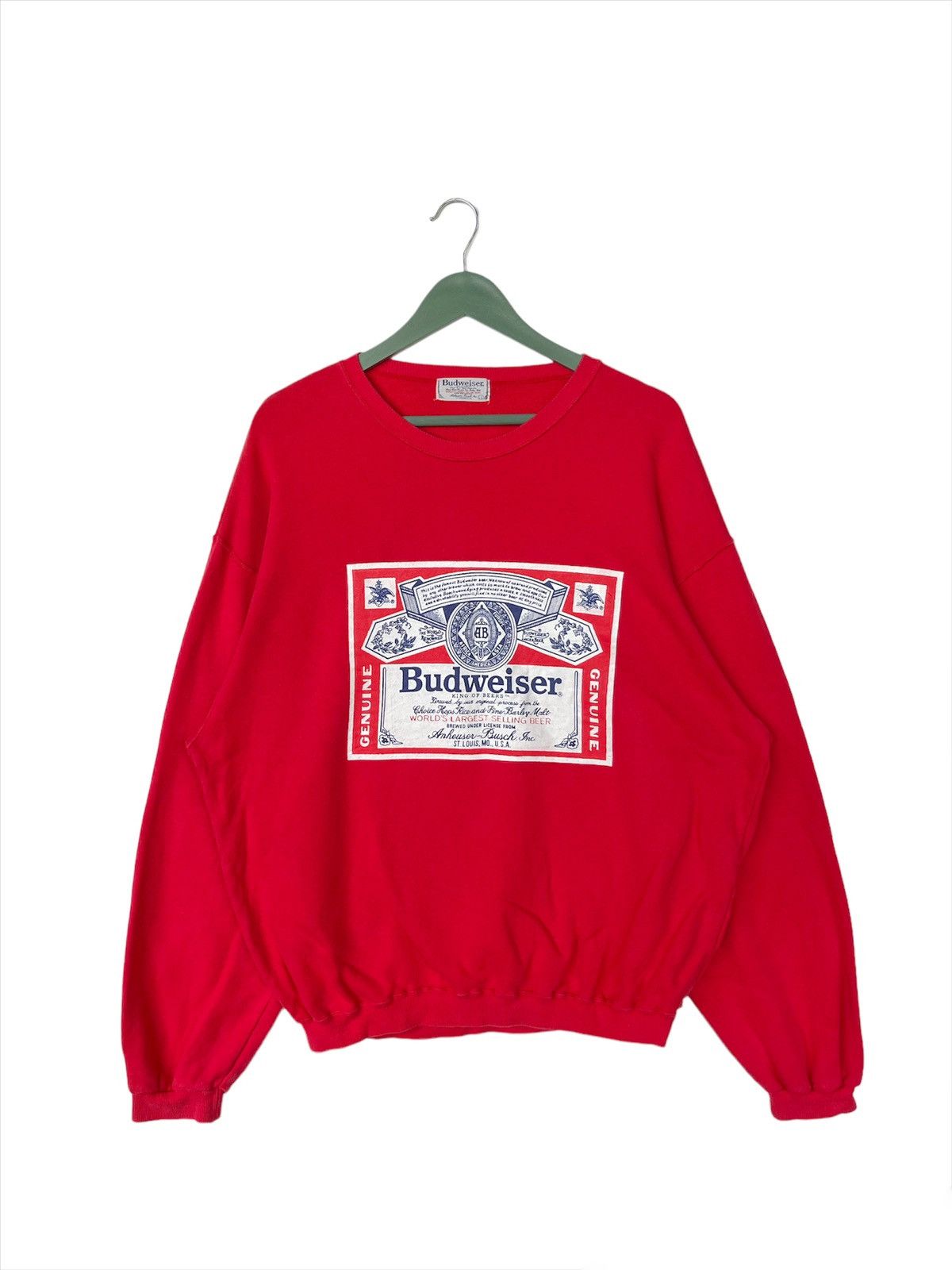 Budweiser Vintage 90s Budweiser Sweatshirt Size US XL / EU 56 / 4 - 1 Thumbnail