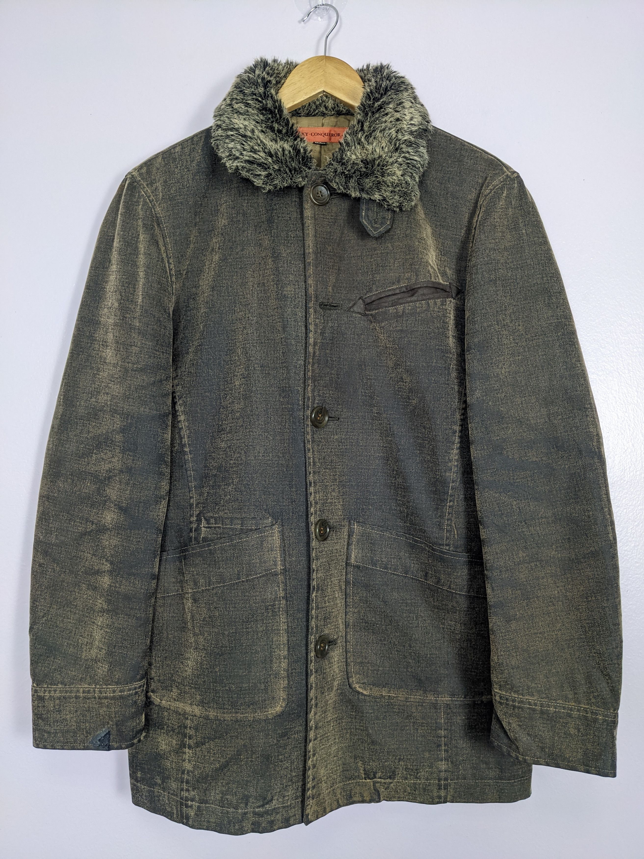 Vintage Vintage SKY CONQUEROR Denim Jackets Fur Collar J0235 Size US M / EU 48-50 / 2 - 1 Thumbnail