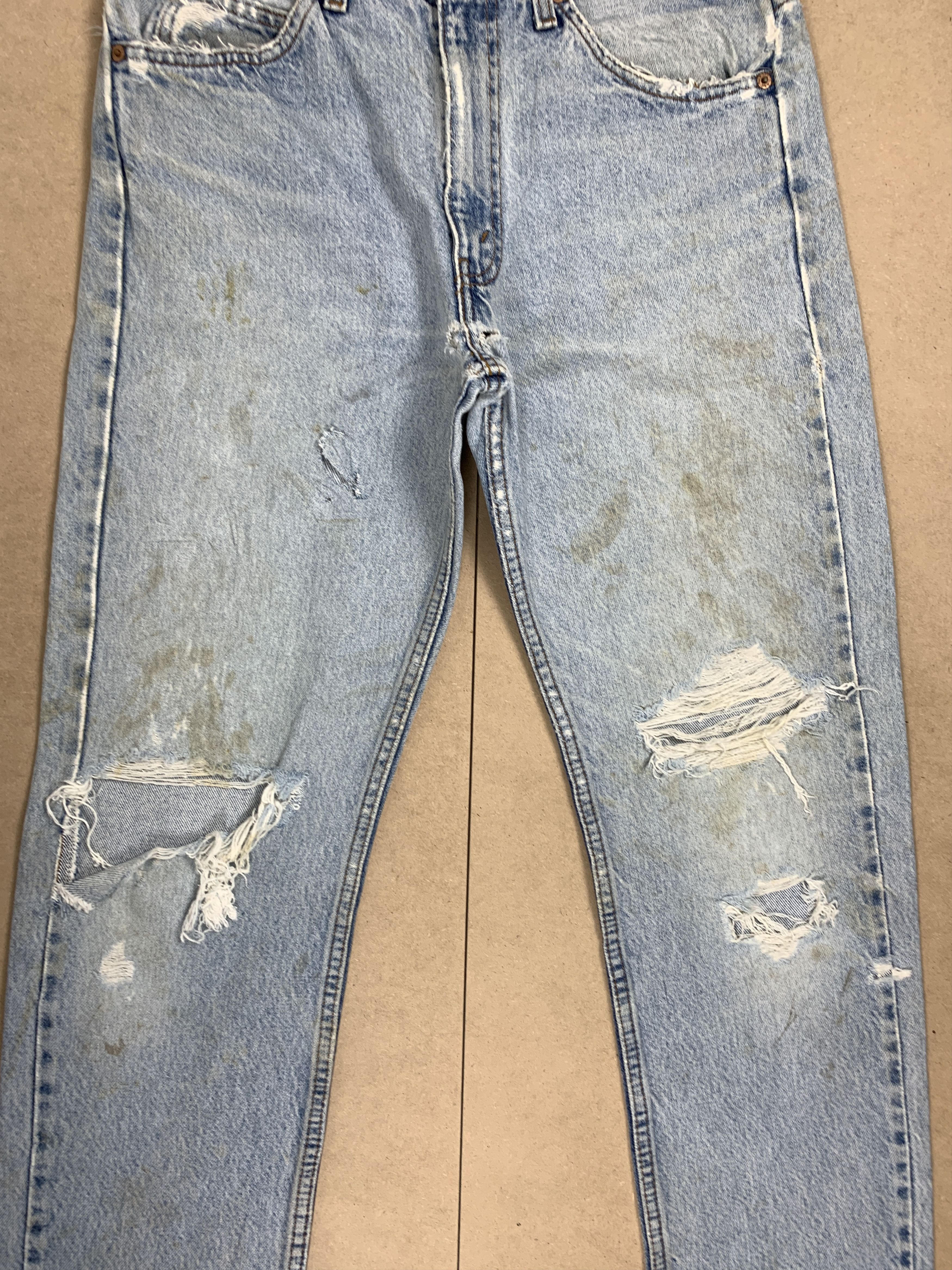 Levi's Vintage Levis 505 Straight Cut Distressed Jeans P0286 Size US 32 / EU 48 - 3 Thumbnail