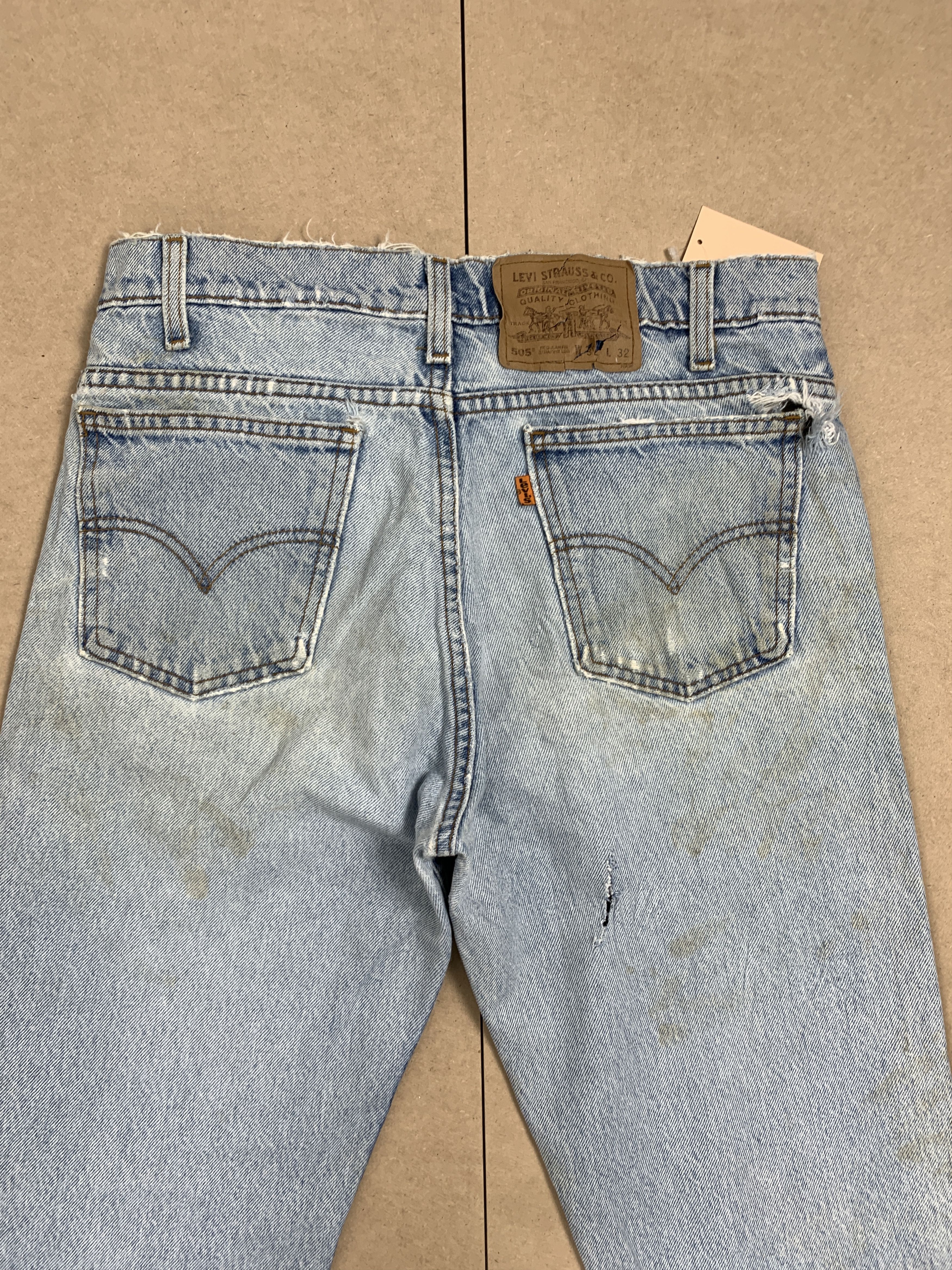Levi's Vintage Levis 505 Straight Cut Distressed Jeans P0286 Size US 32 / EU 48 - 11 Thumbnail