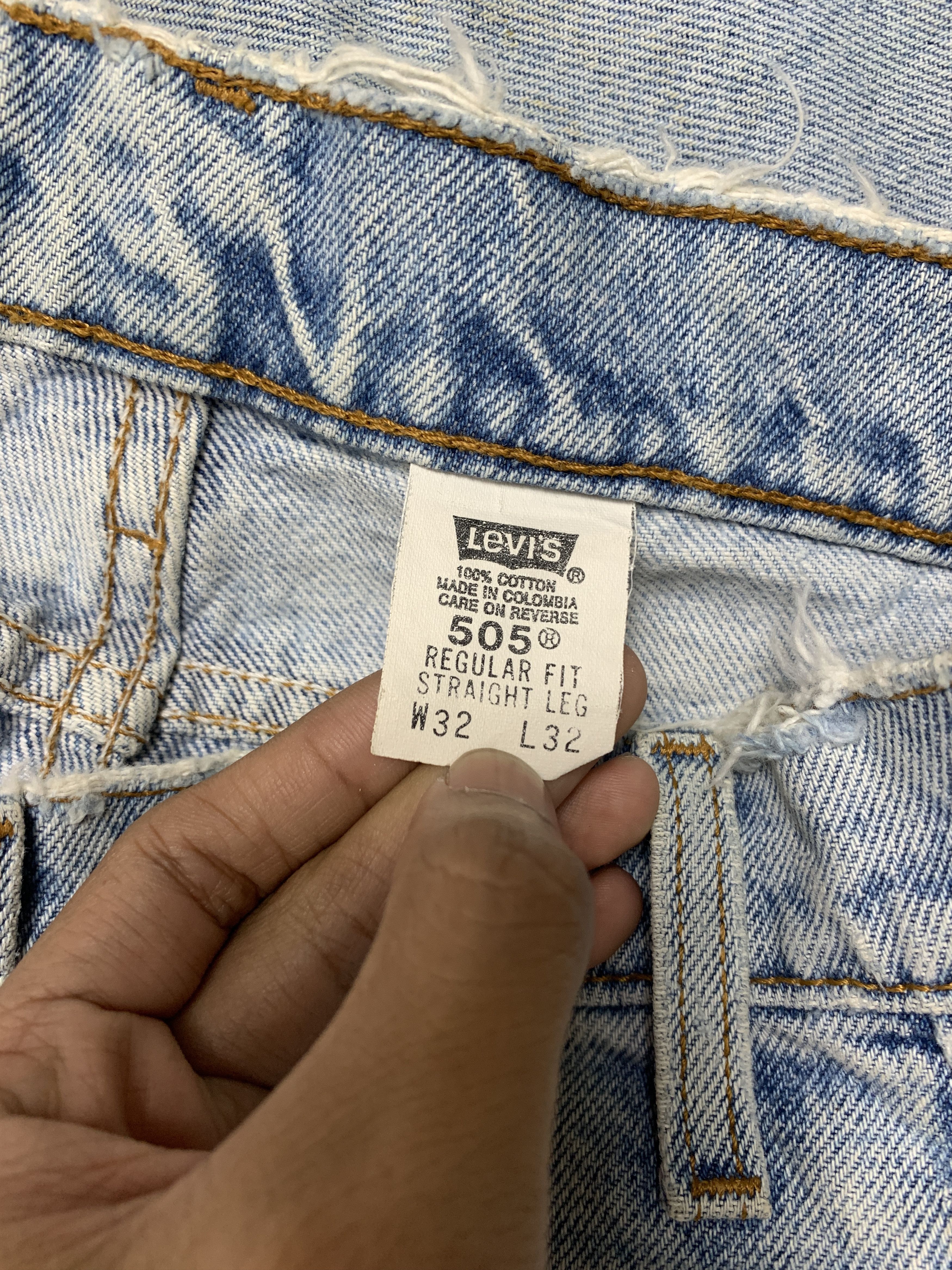 Levi's Vintage Levis 505 Straight Cut Distressed Jeans P0286 Size US 32 / EU 48 - 12 Thumbnail