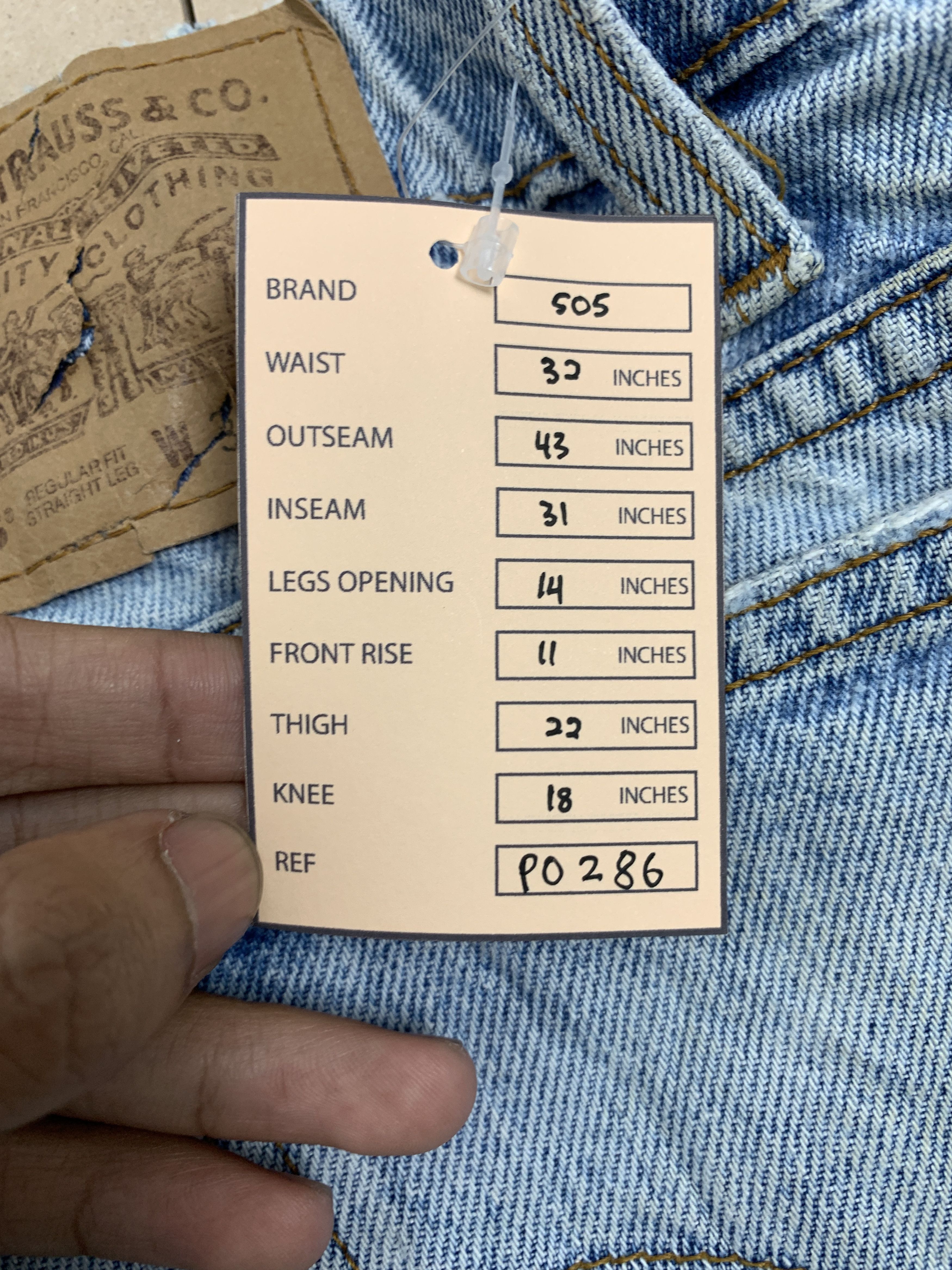 Levi's Vintage Levis 505 Straight Cut Distressed Jeans P0286 Size US 32 / EU 48 - 17 Thumbnail