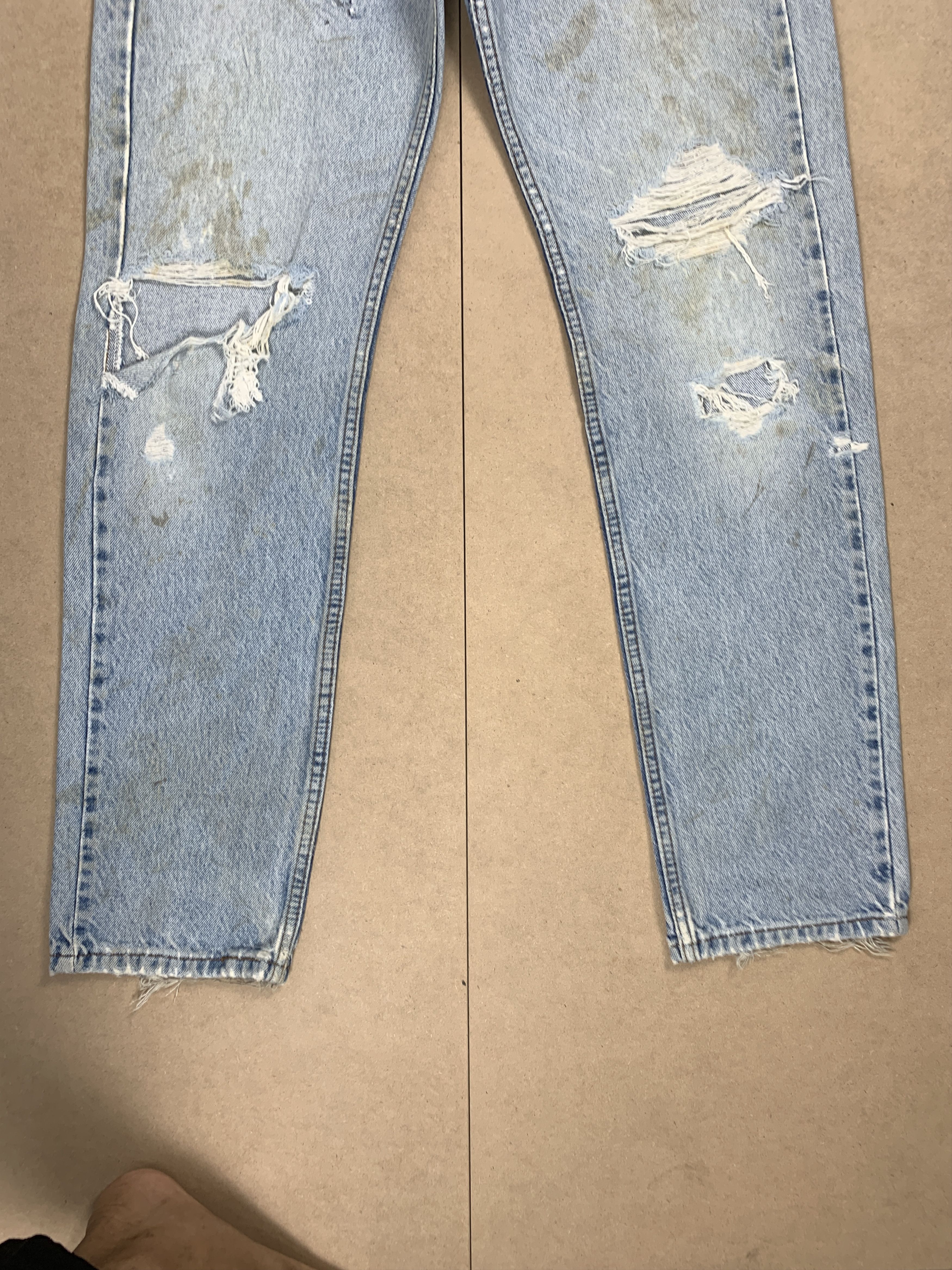 Levi's Vintage Levis 505 Straight Cut Distressed Jeans P0286 Size US 32 / EU 48 - 4 Thumbnail