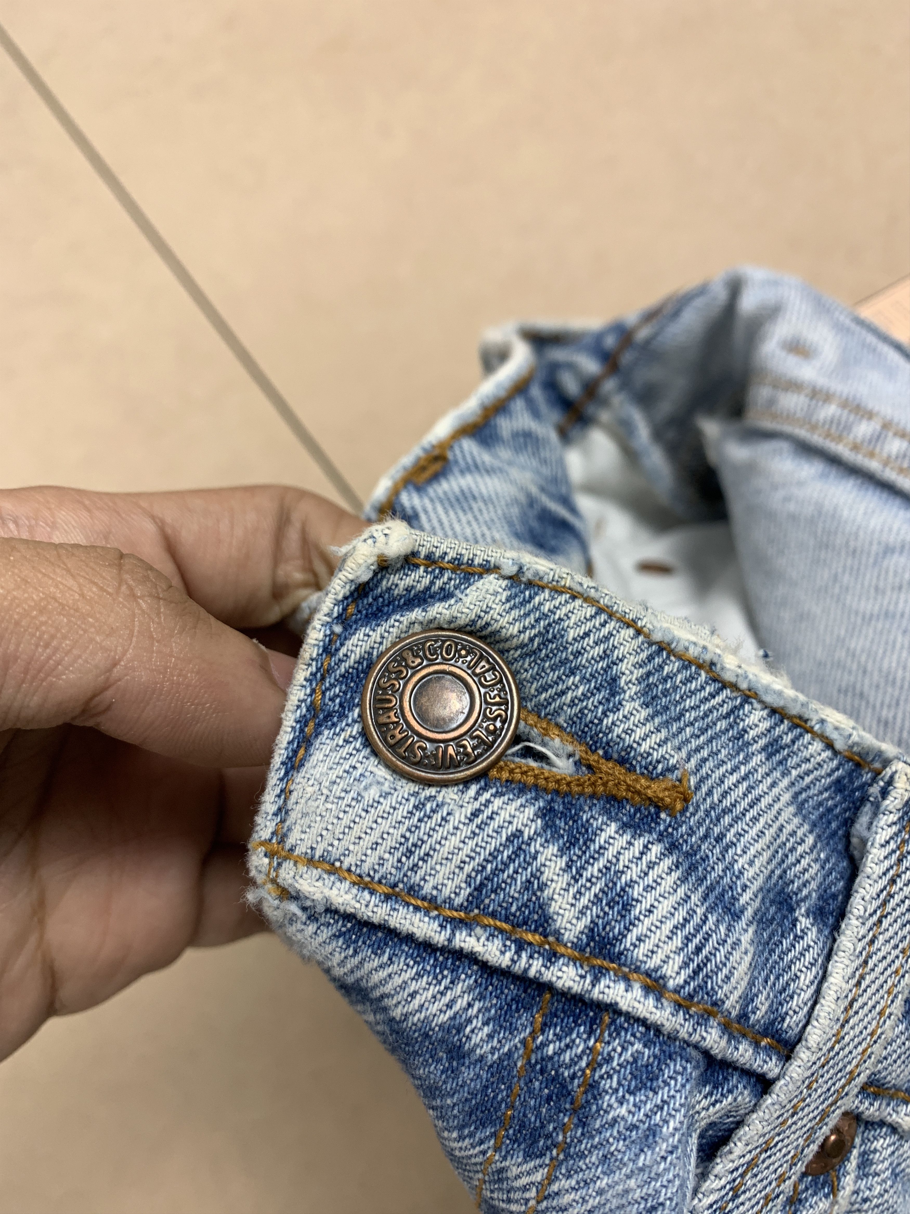 Levi's Vintage Levis 505 Straight Cut Distressed Jeans P0286 Size US 32 / EU 48 - 15 Thumbnail