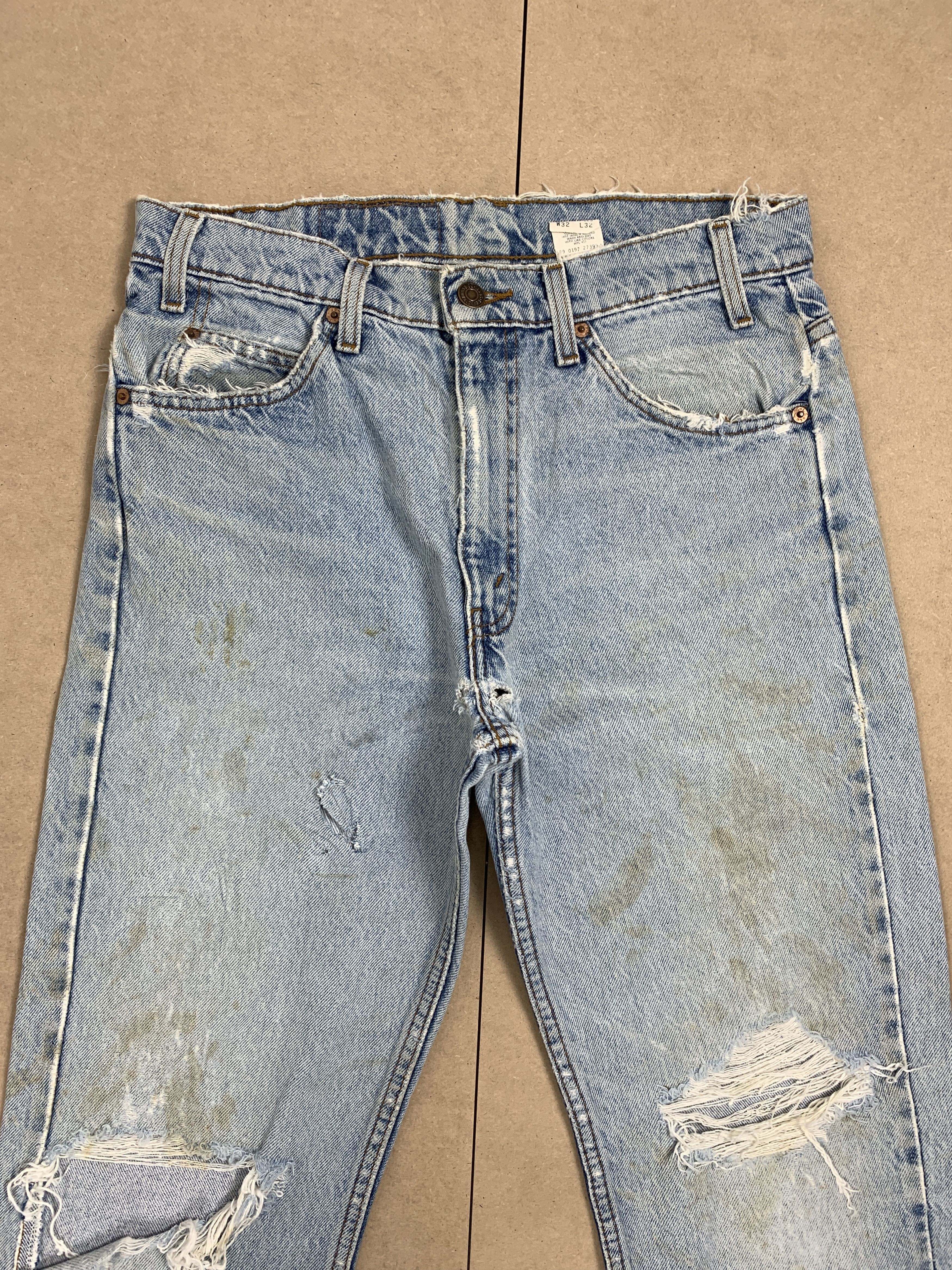 Levi's Vintage Levis 505 Straight Cut Distressed Jeans P0286 Size US 32 / EU 48 - 2 Thumbnail