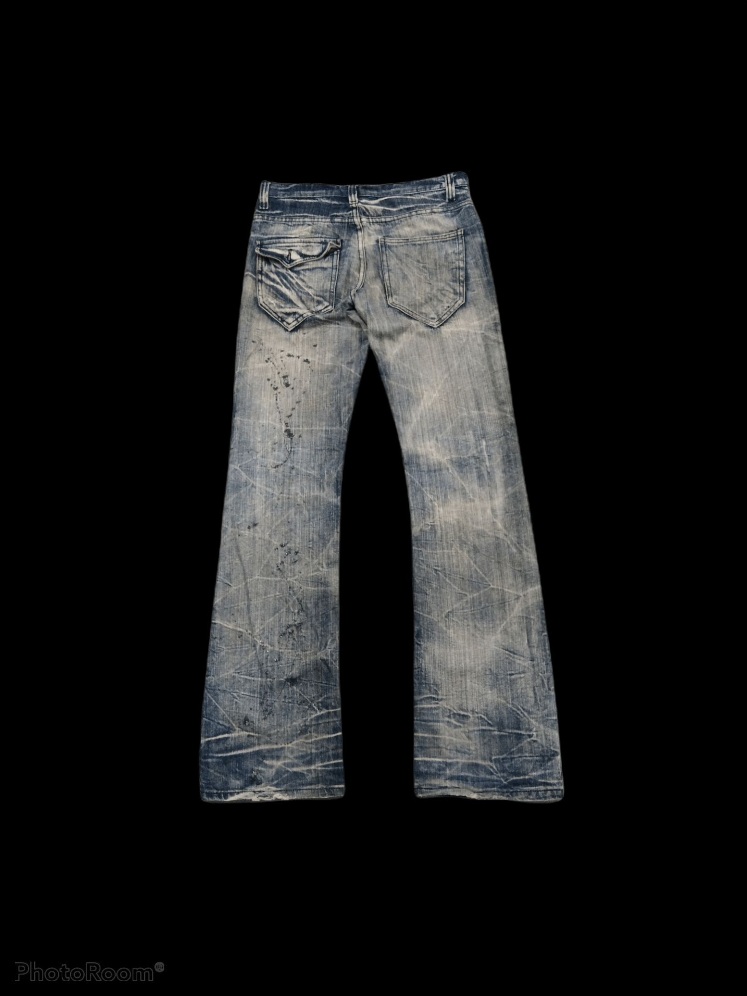 Japanese Brand THRASHED FLARED JAPANESE BRAND DAILY NEWS DENIM PANTS Size US 30 / EU 46 - 2 Thumbnail