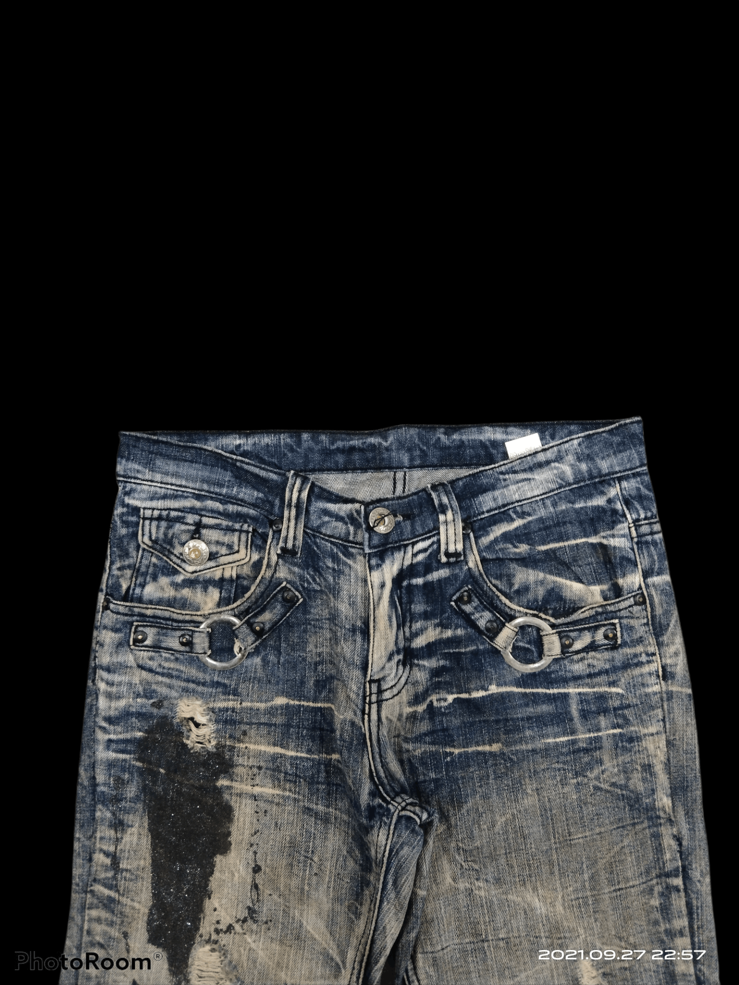 Japanese Brand THRASHED FLARED JAPANESE BRAND DAILY NEWS DENIM PANTS Size US 30 / EU 46 - 3 Thumbnail