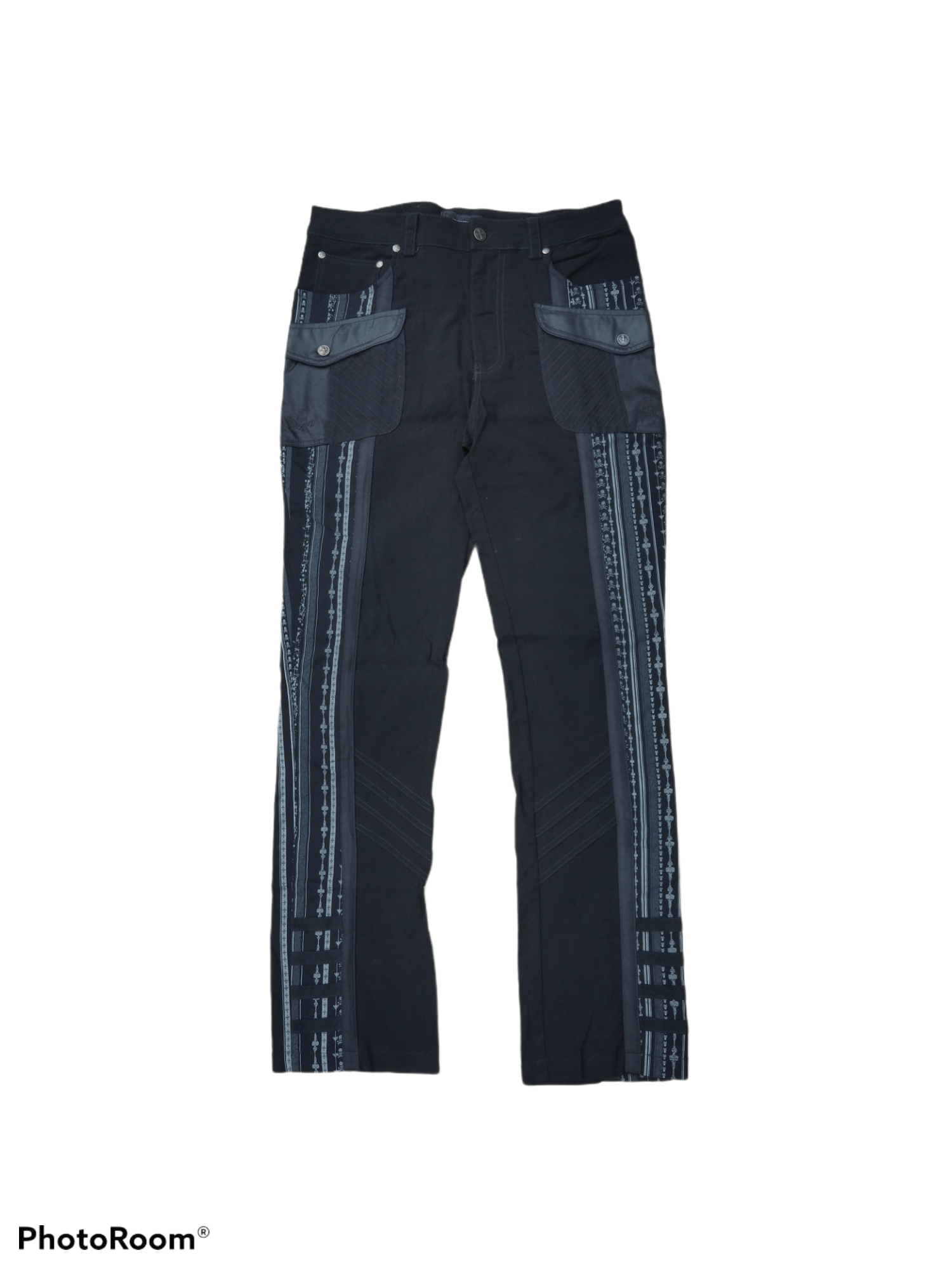Japanese Brand × Vintage JAPANESE BRAND OZ CONTE SIDE PRINTED SKULL PANTS Size US 32 / EU 48 - 2 Thumbnail