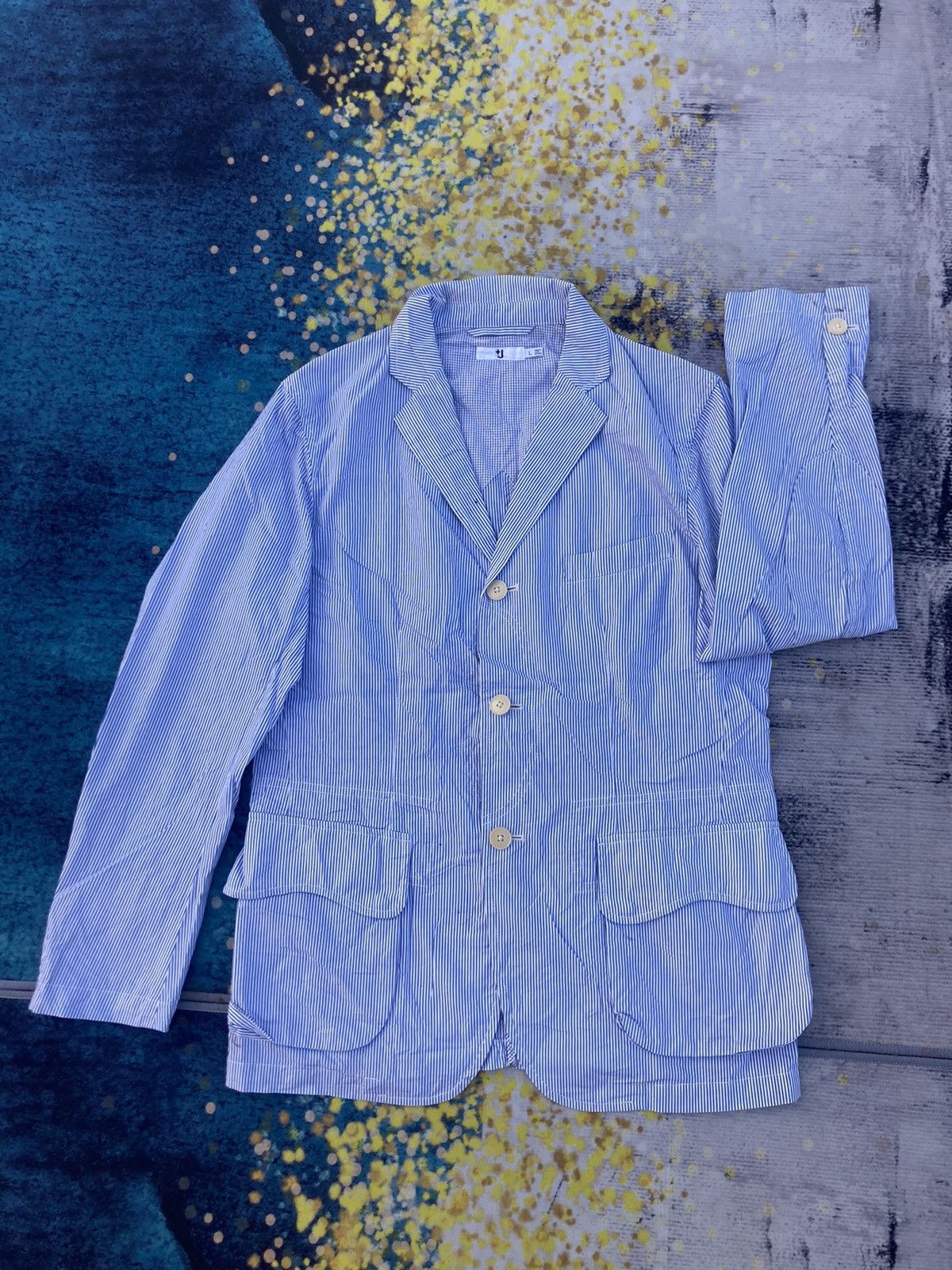 Jil Sander × Uniqlo JIL SANDER x UNIQLO STRIPES JACKET Size US L / EU 52-54 / 3 - 1 Thumbnail