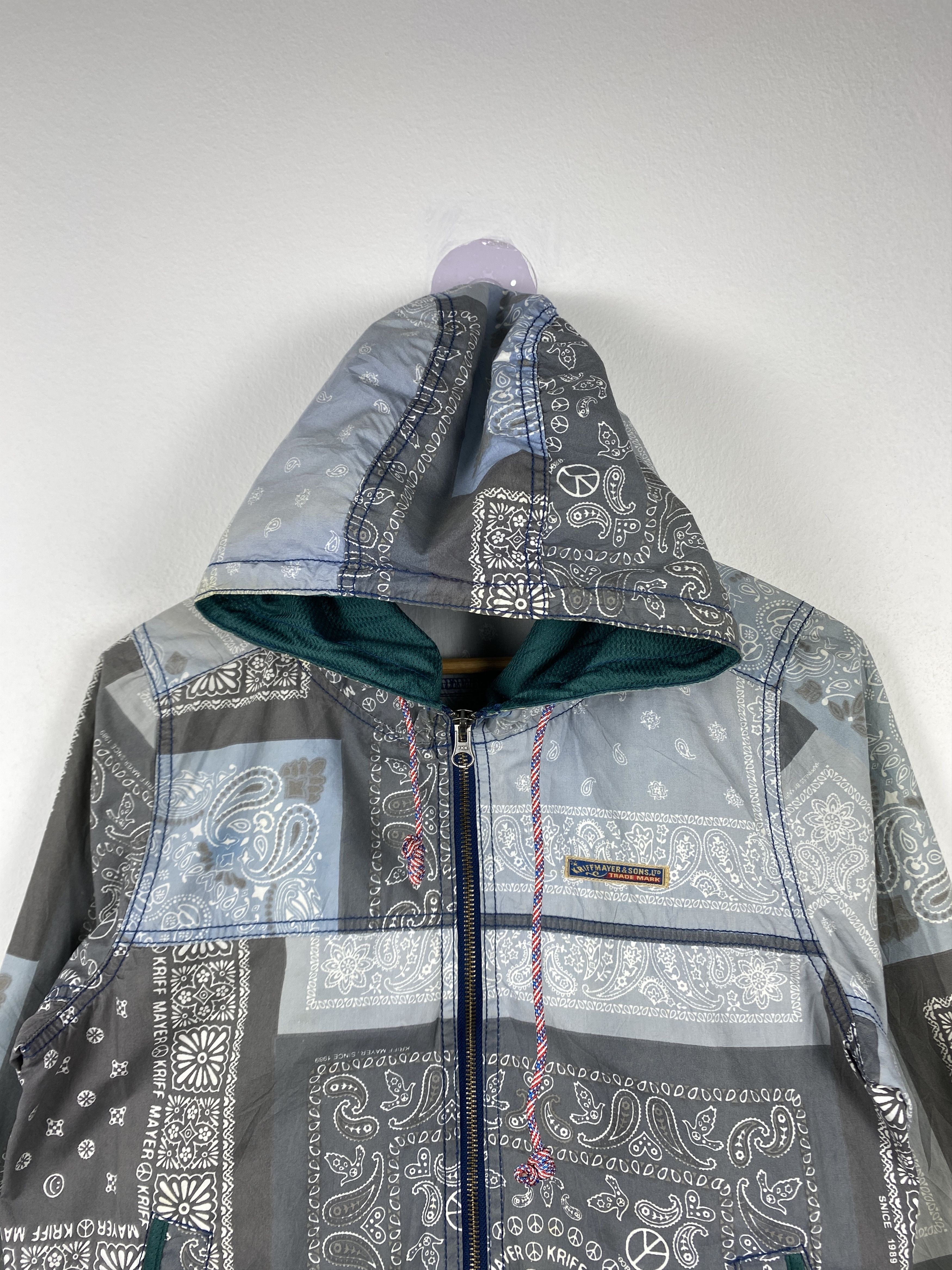 Japanese Brand Vintage KRIFF MAYER BANDANA Hip Hop Hoodie Jacket J1308 Size US S / EU 44-46 / 1 - 2 Thumbnail