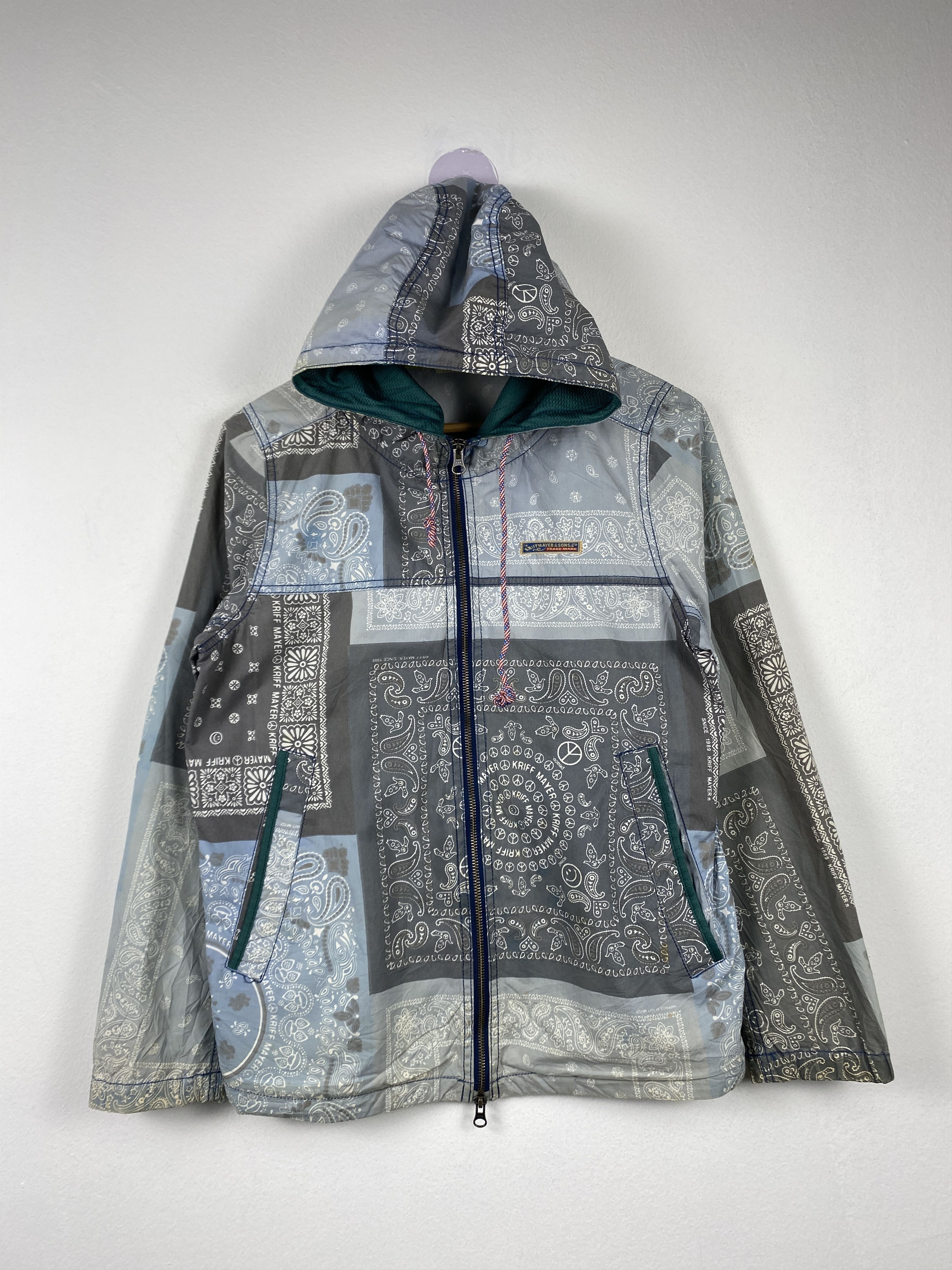 Japanese Brand Vintage KRIFF MAYER BANDANA Hip Hop Hoodie Jacket J1308 Size US S / EU 44-46 / 1 - 1 Thumbnail