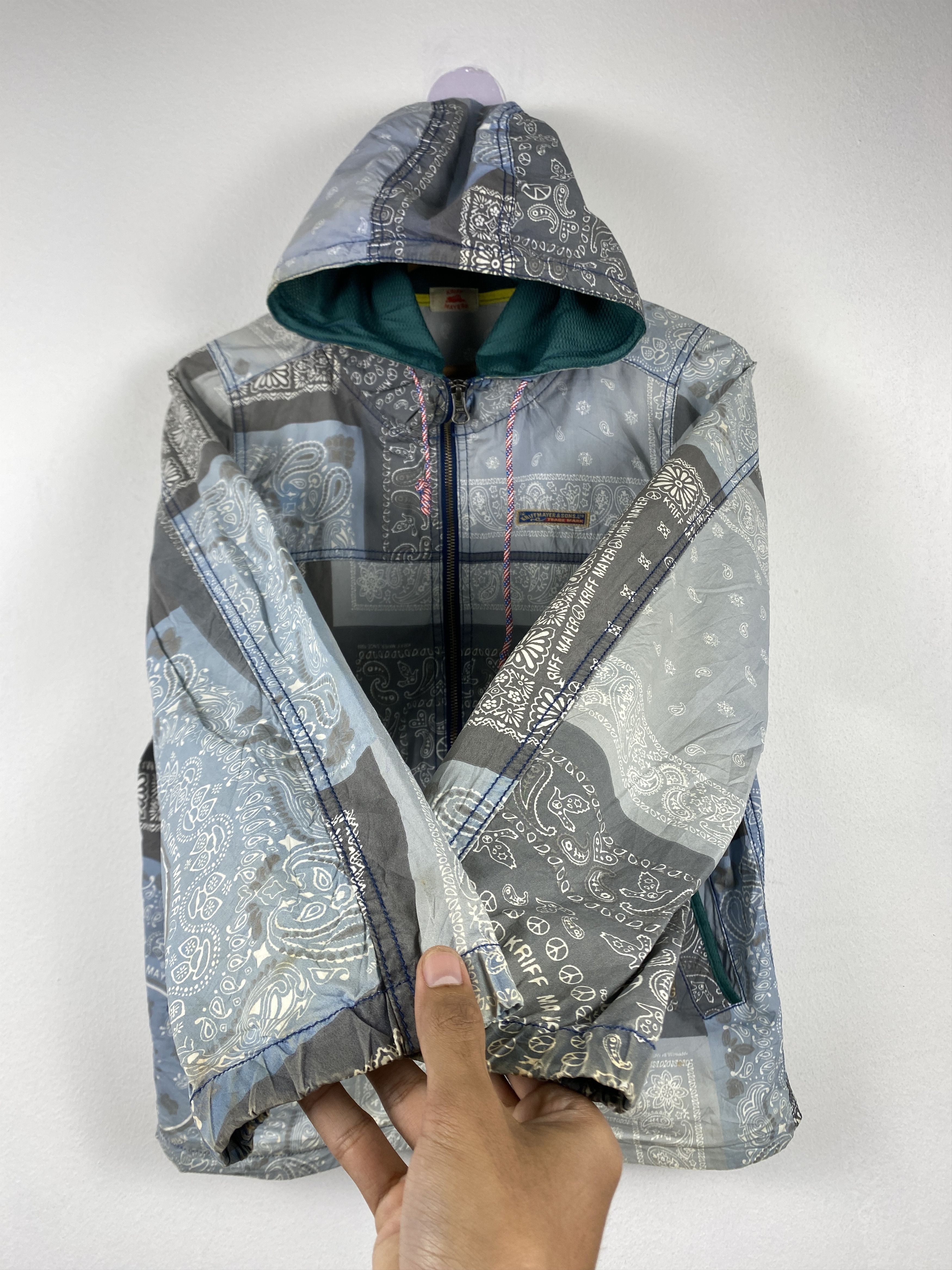 Japanese Brand Vintage KRIFF MAYER BANDANA Hip Hop Hoodie Jacket J1308 Size US S / EU 44-46 / 1 - 8 Thumbnail