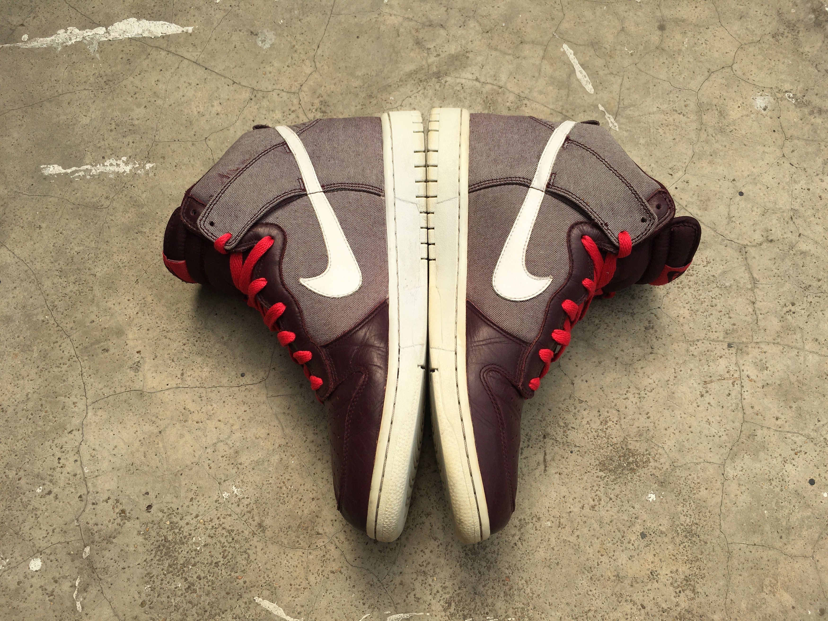 Nike Nike Dunk High Premium Red Mahogany White Denim Pack Size US 10 / EU 43 - 4 Thumbnail
