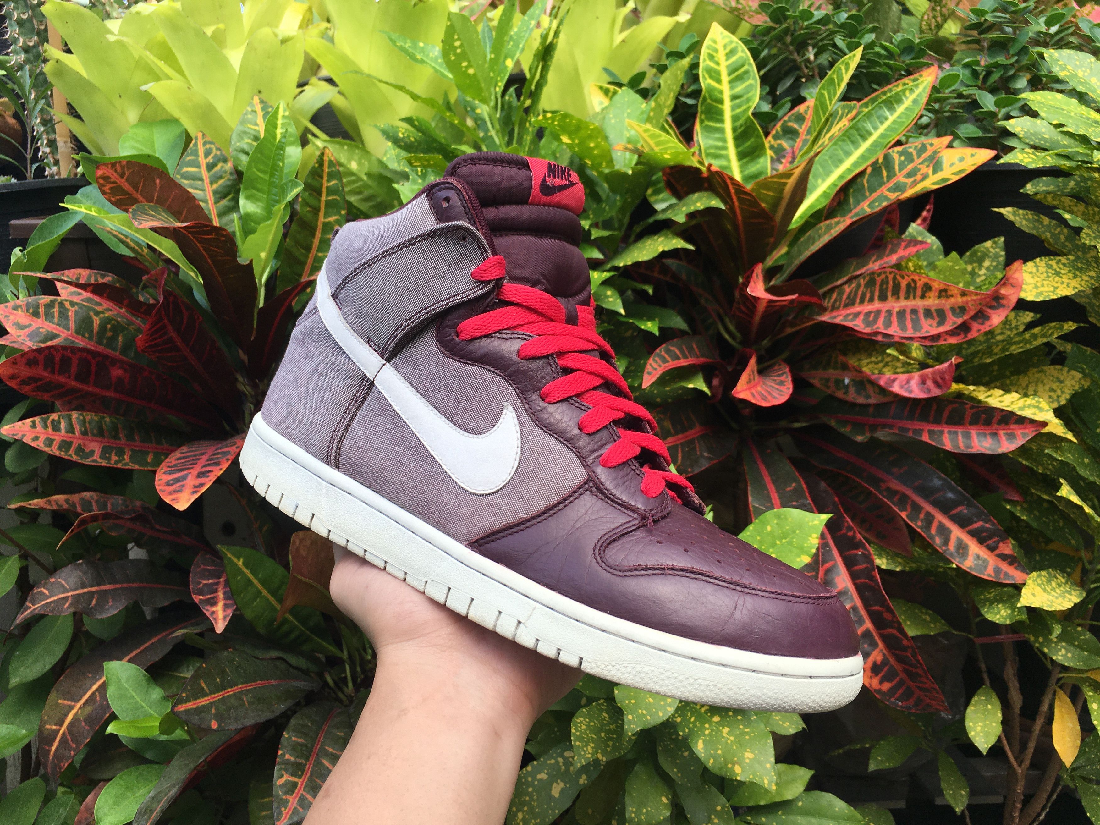 Nike Dunk High Premium Red Mahogany White Denim Pack
