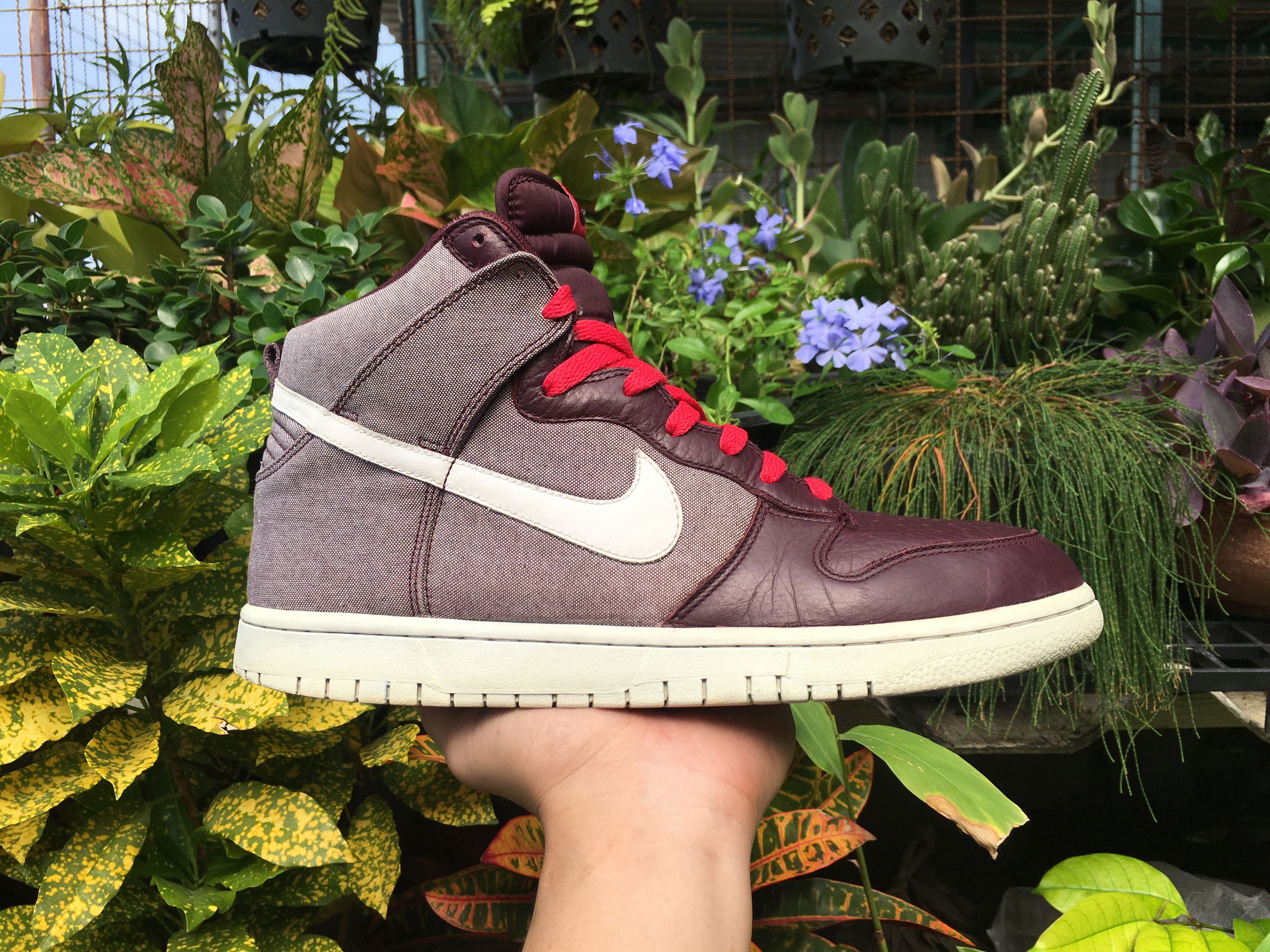 Nike Nike Dunk High Premium Red Mahogany White Denim Pack Size US 10 / EU 43 - 2 Thumbnail