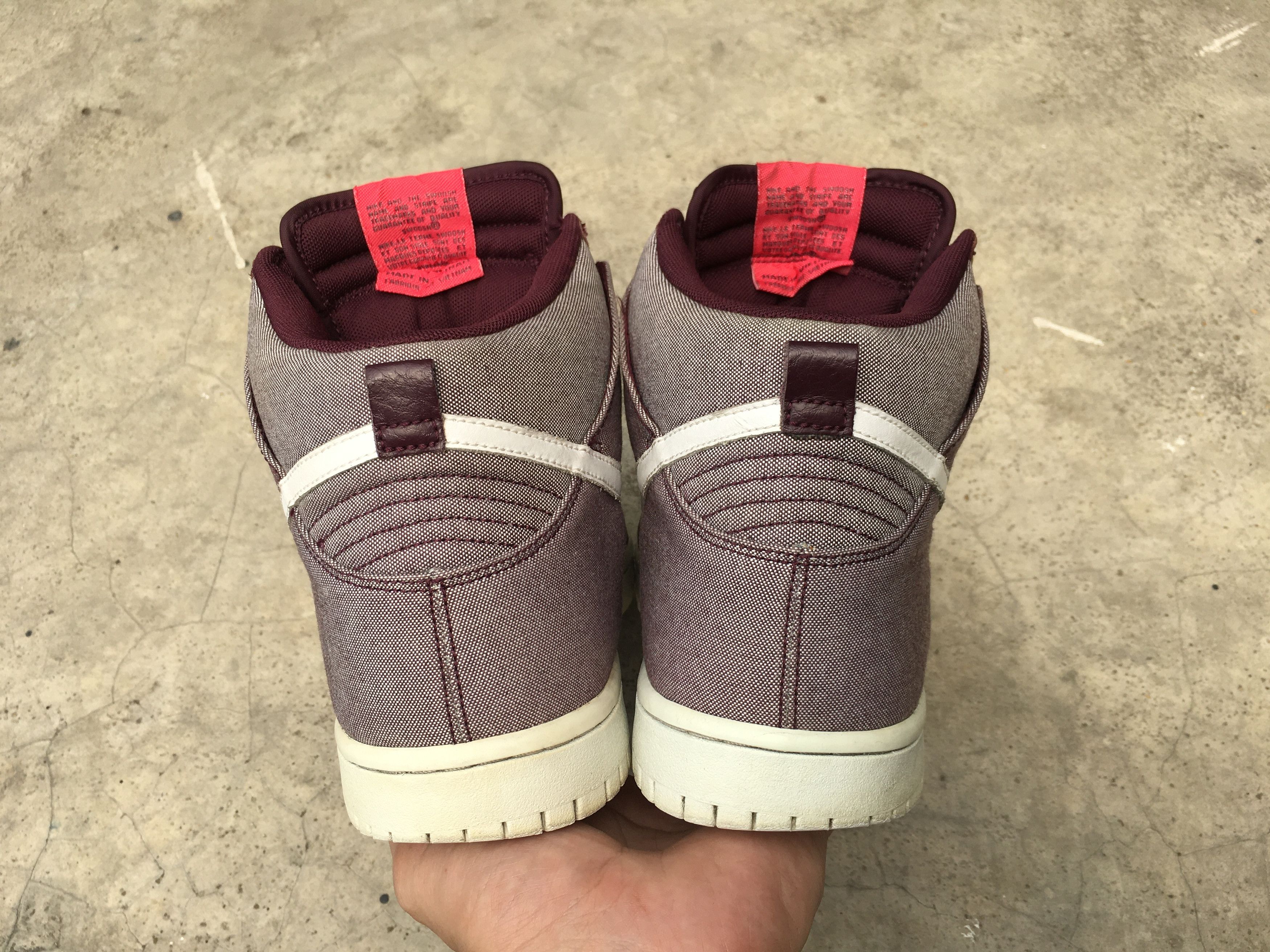 Nike Nike Dunk High Premium Red Mahogany White Denim Pack Size US 10 / EU 43 - 7 Thumbnail